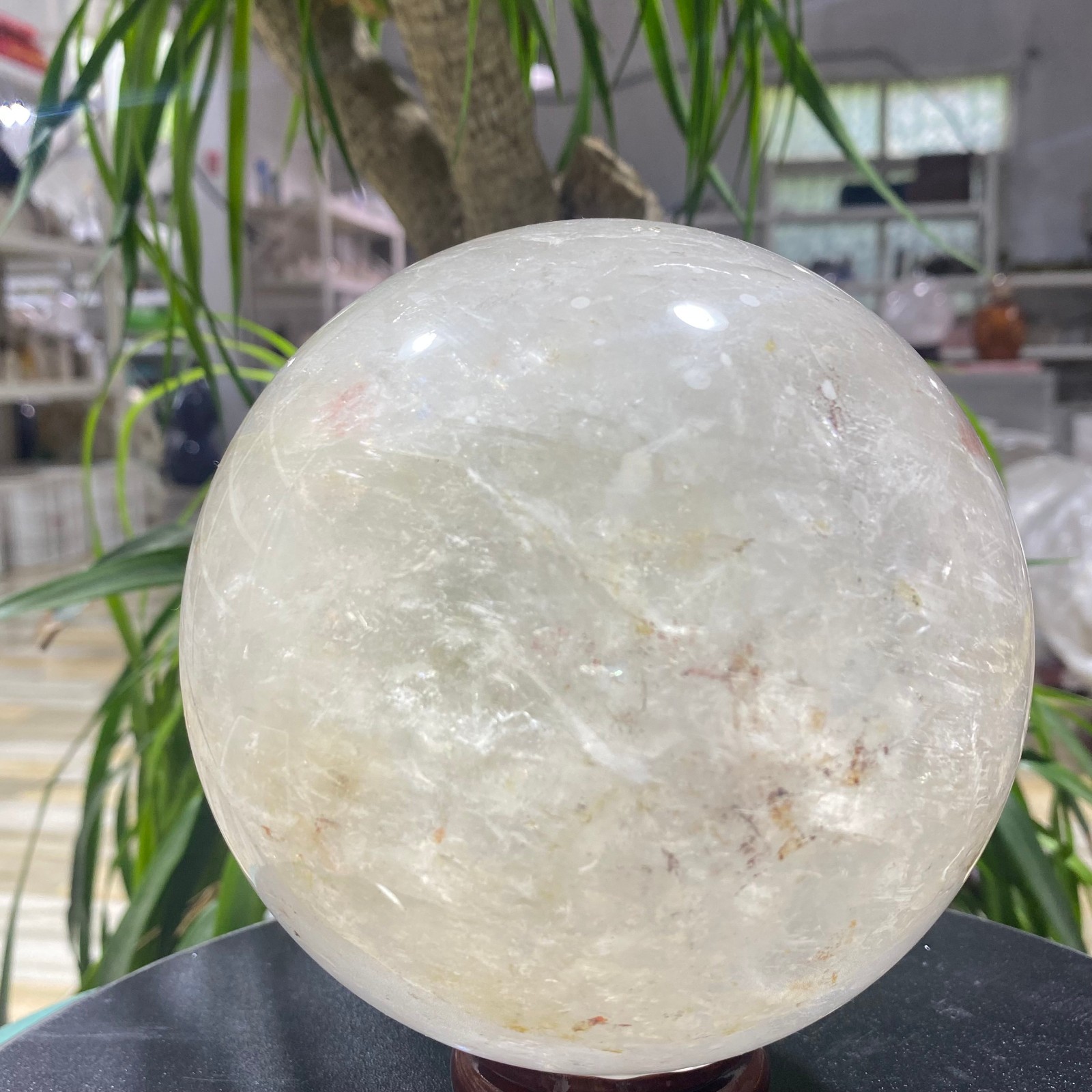 7.05LB white crystal transparent quartz crystal ball Reiki repair