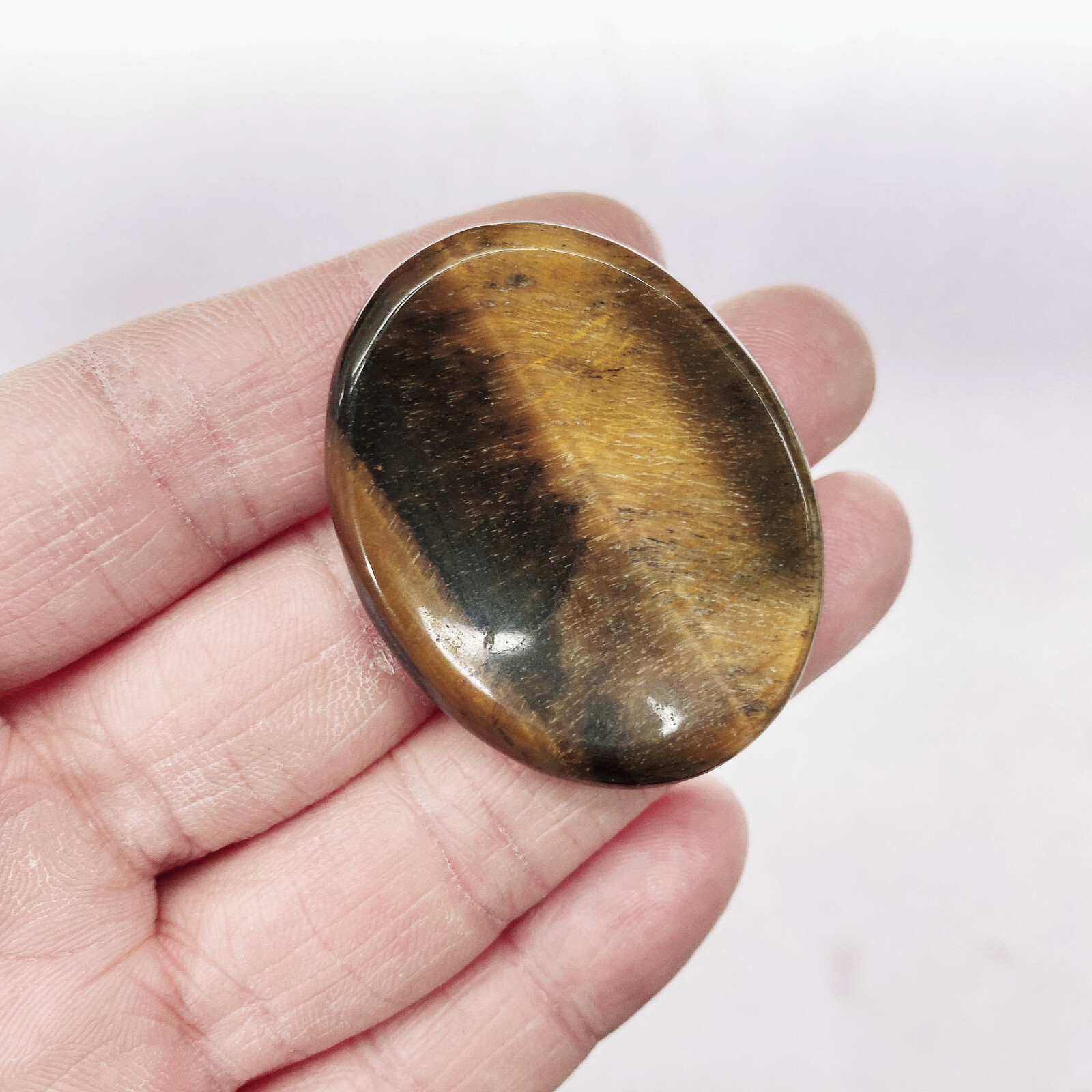 10pcs Natural Tiger’s-eye Worry Stone Palm Reiki Crystal Quartz Healing Decorate
