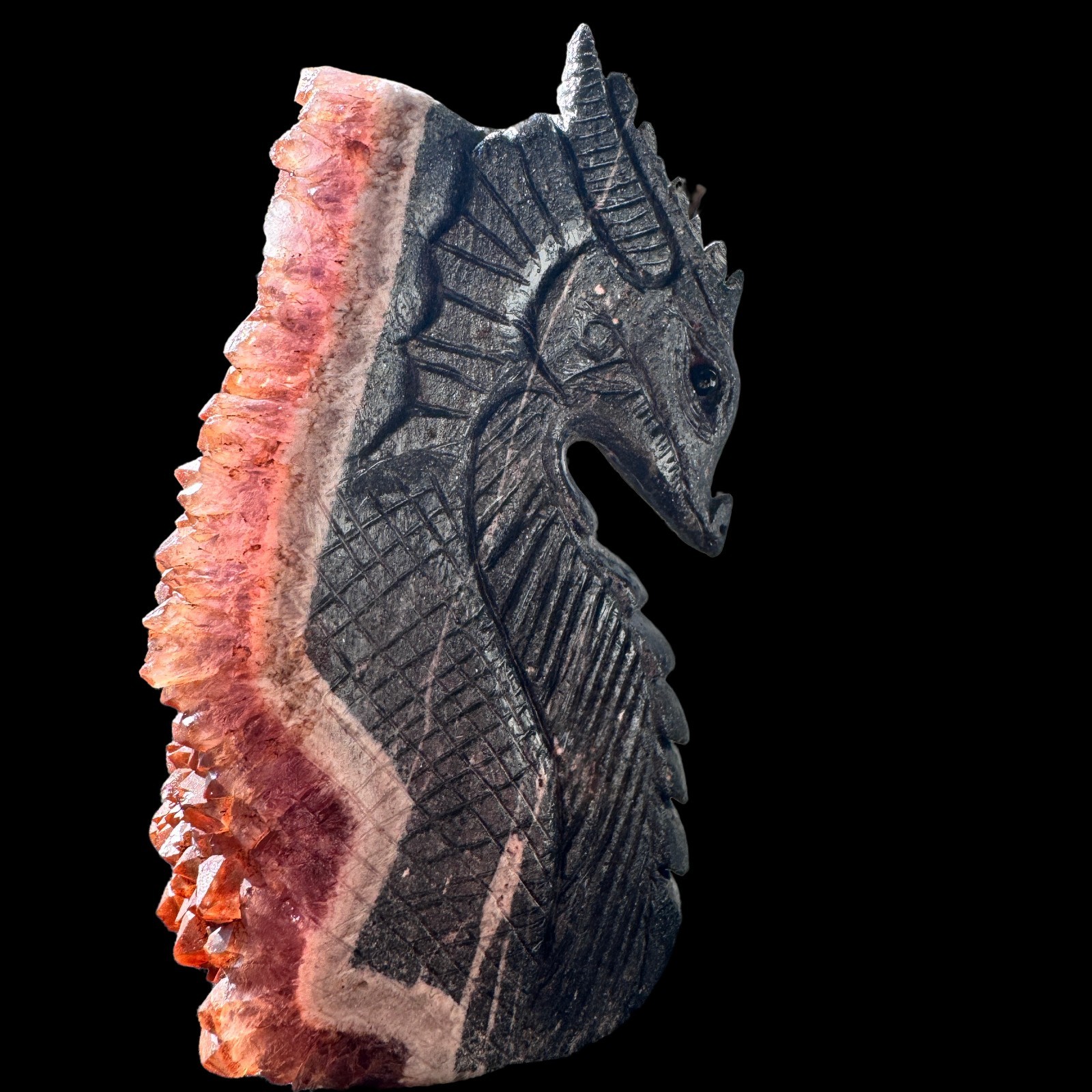 Museum-Grade Hand-Carved Red Crystal Dragon Head – Premier Feng Shui Art Gift