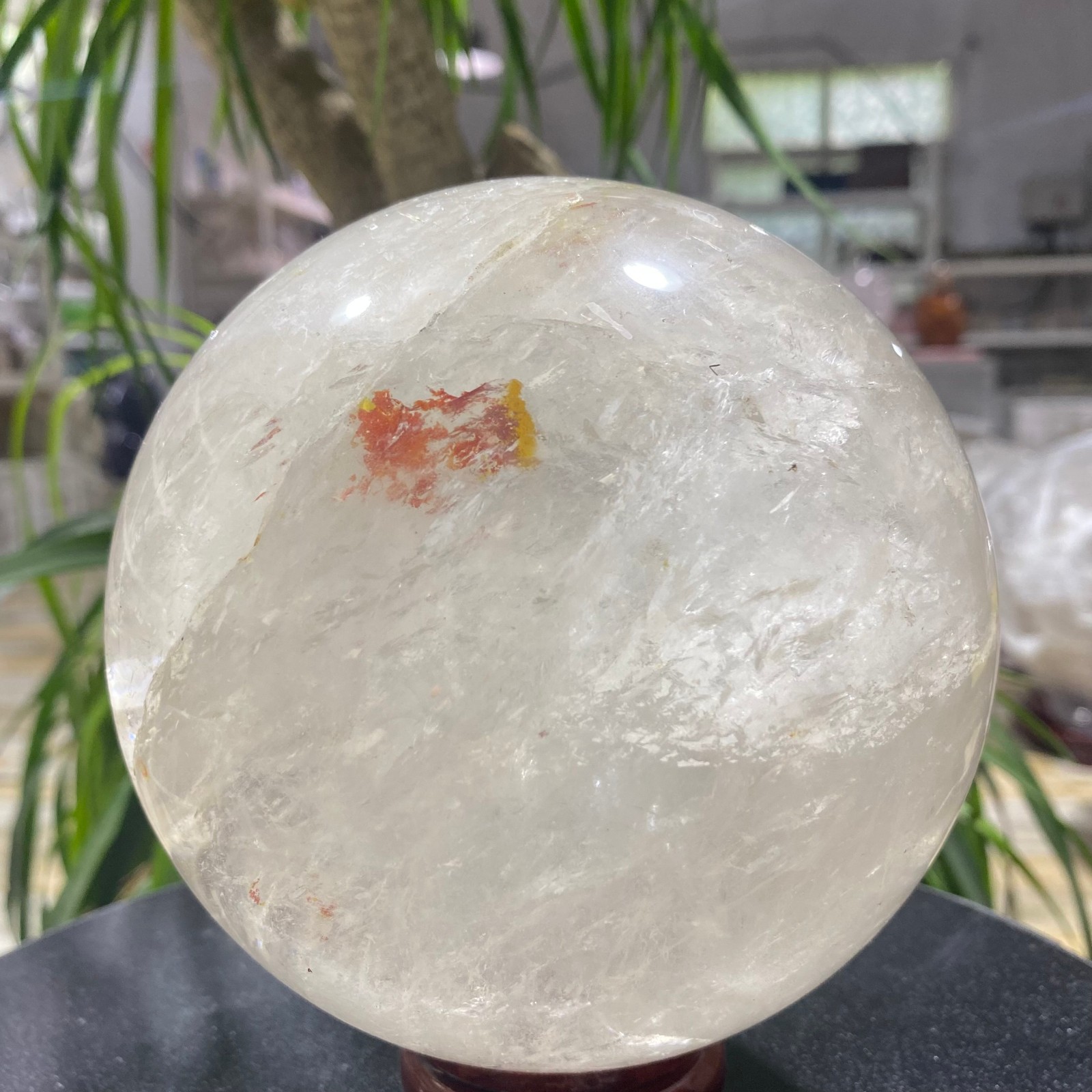 7.05LB white crystal transparent quartz crystal ball Reiki repair