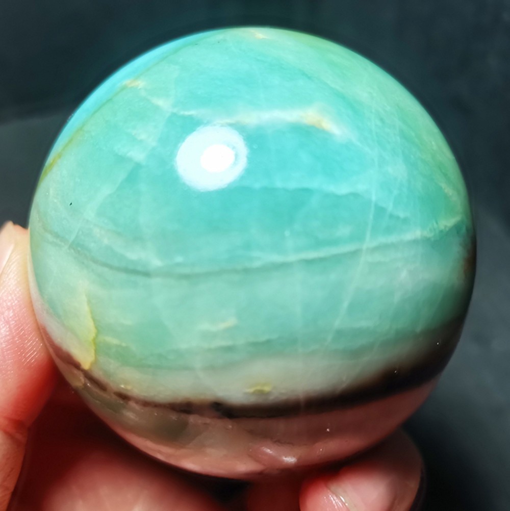 RARE 390G Natural Polished Colorful Sky blue Agate Crystal Ball Healing R2295