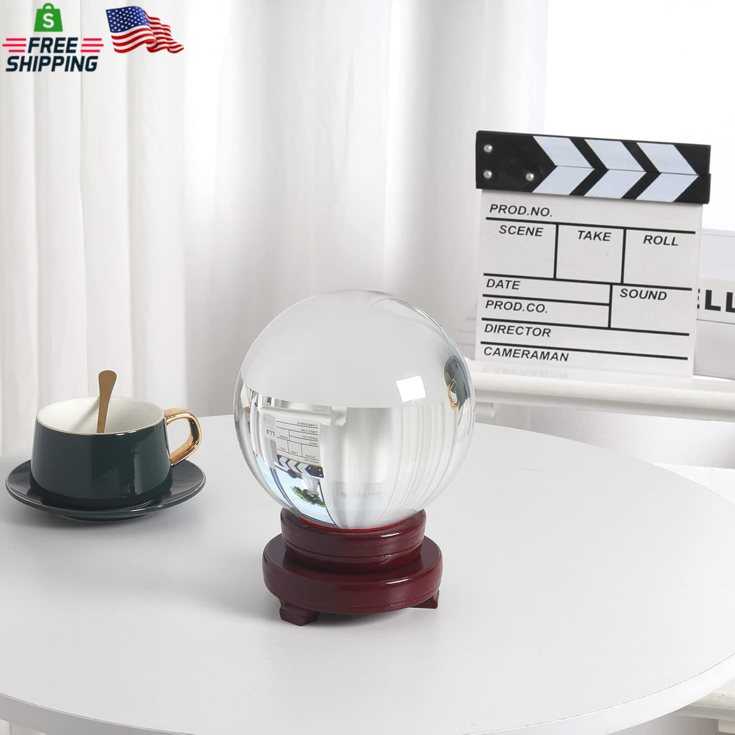 LONGWIN 150Mm (5.9 Inch) Divination Crystal Ball Decorative Glass Balls Globe Sp