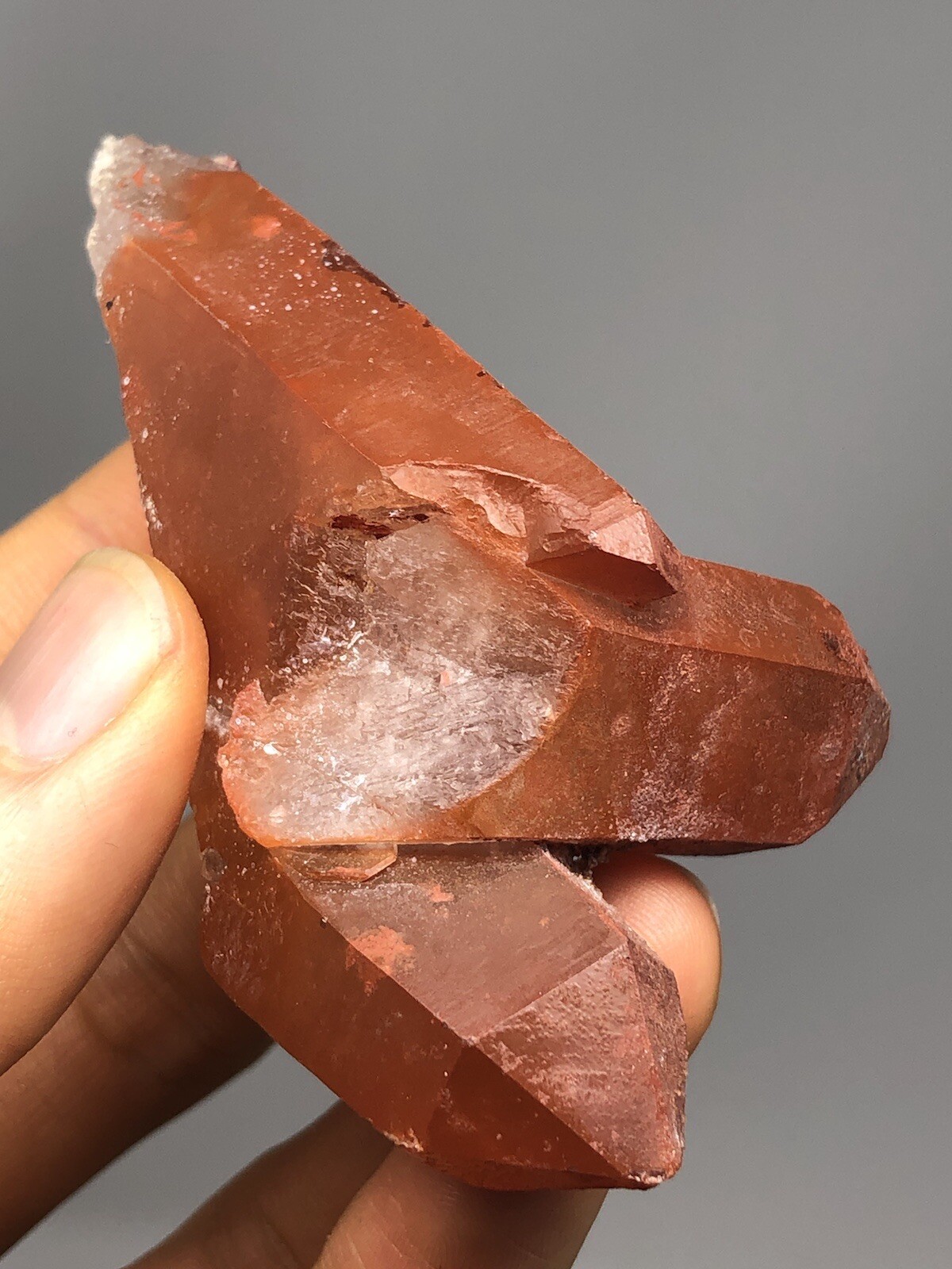 Red Quartz Crystal Tabular Cluster Point Morocco 2.4oz N34