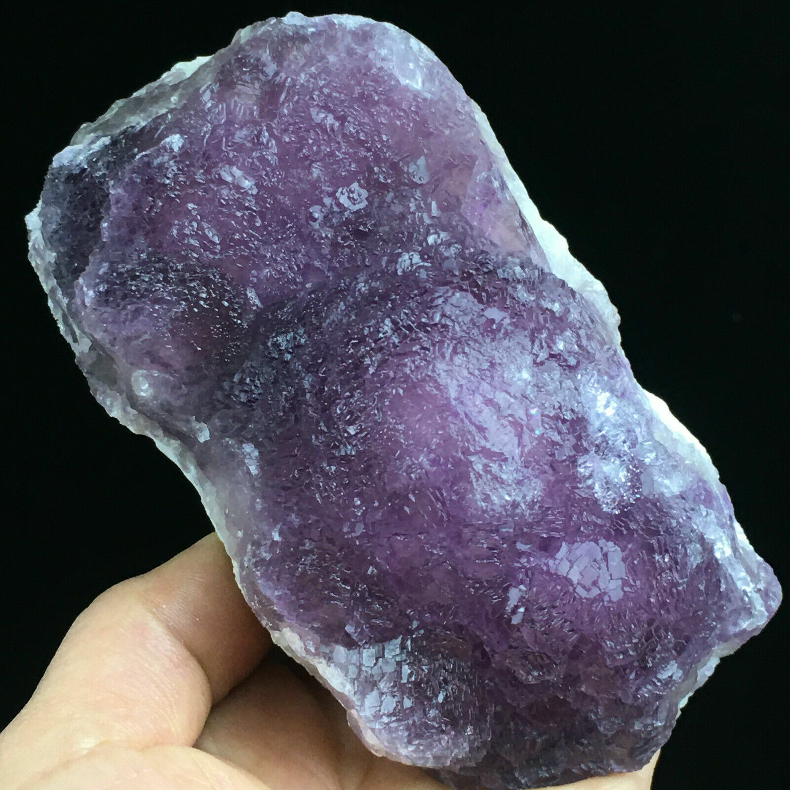 450g Natural Purple Irregular Fluorite Crystal Cluster Mineral Specimen