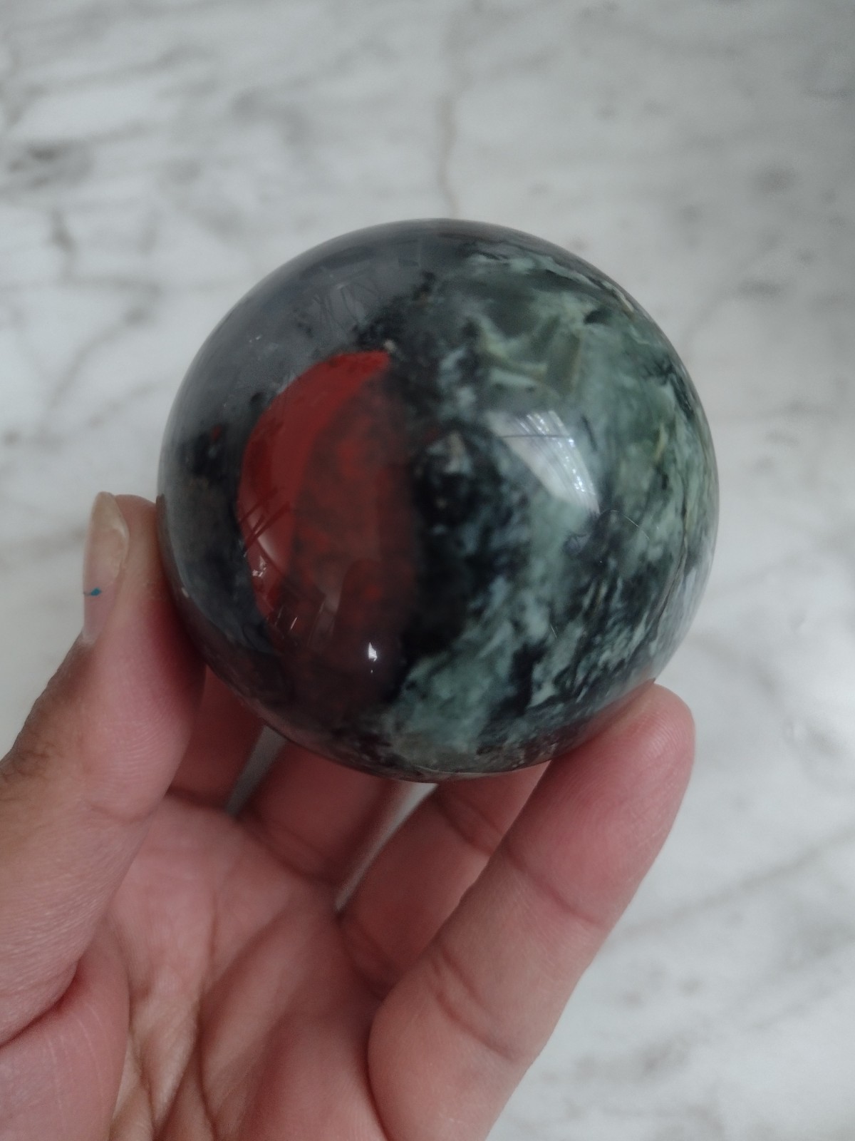 57mm African Bloodstone Sphere Carving Crystal Stone Ball A