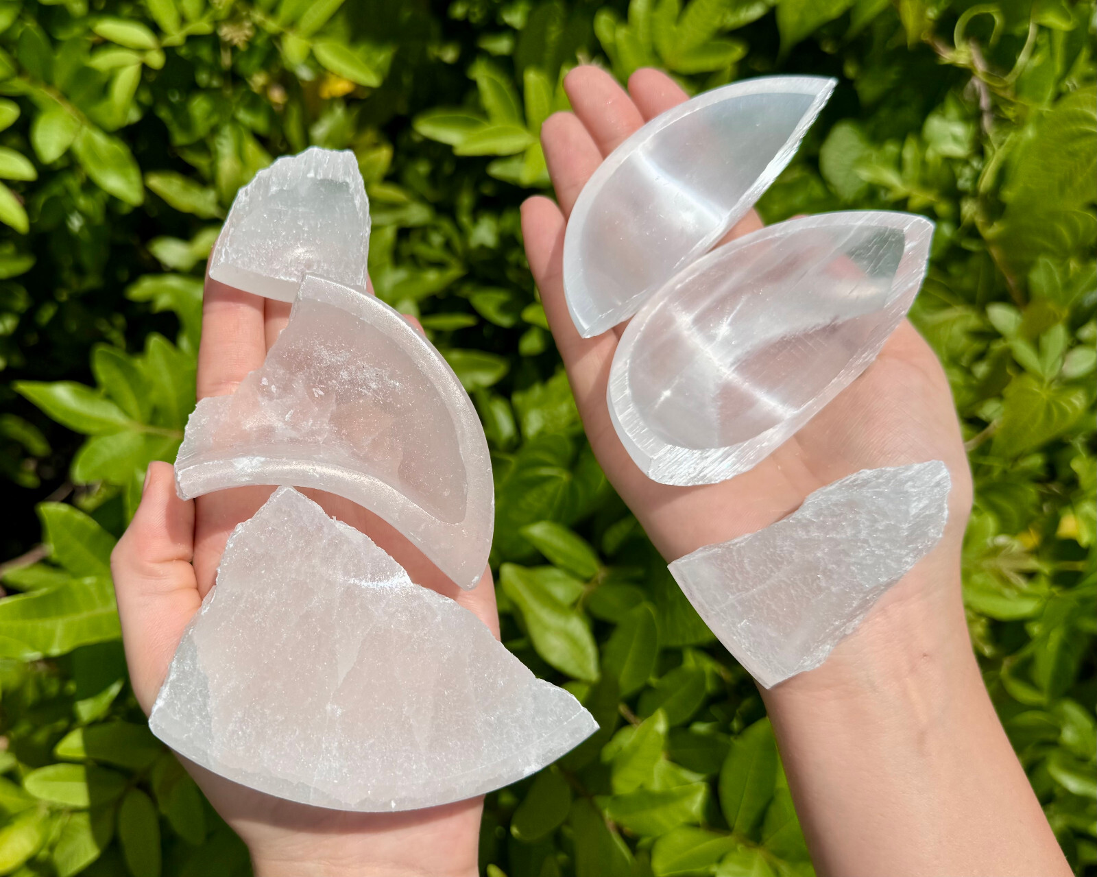 Broken Selenite Bowls Box – CLEARANCE Assorted Selenite Crystal Bowls & Pieces
