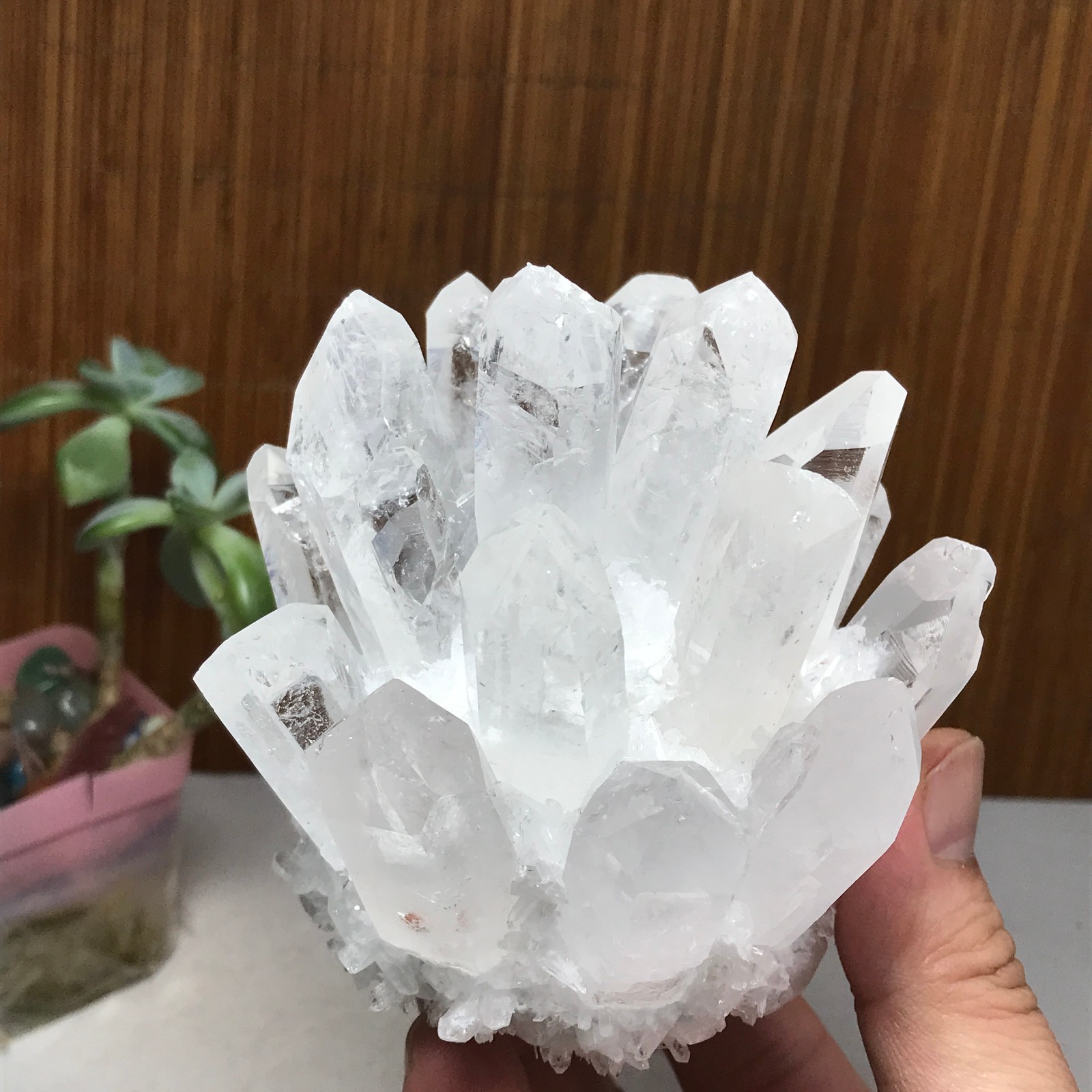 94mm Natural white quartz Crystal ore Silicon Crystal Cluster 540g A1827