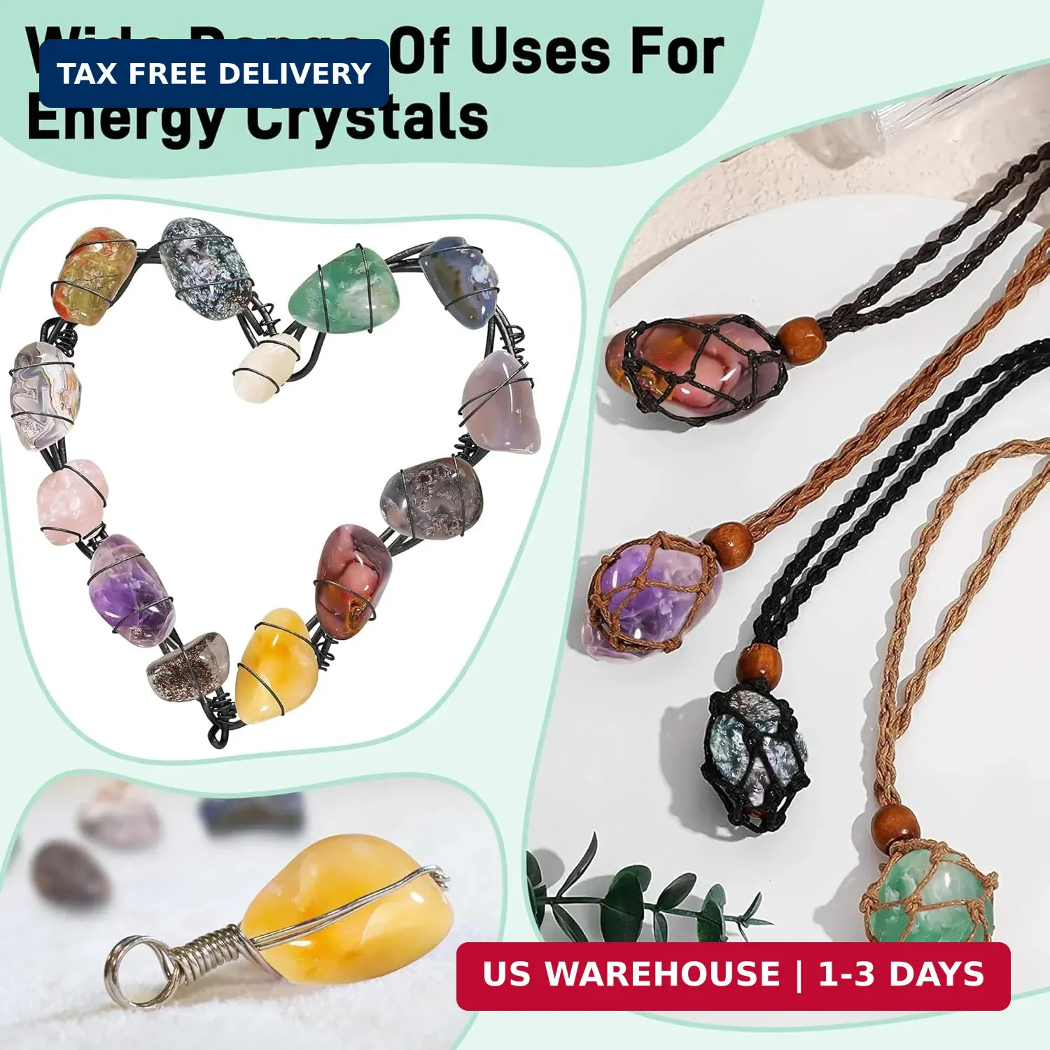 18 Pcs Healing Crystals and Stones Set, Natural Polished Gemstones, 0.8-1.2 Inch