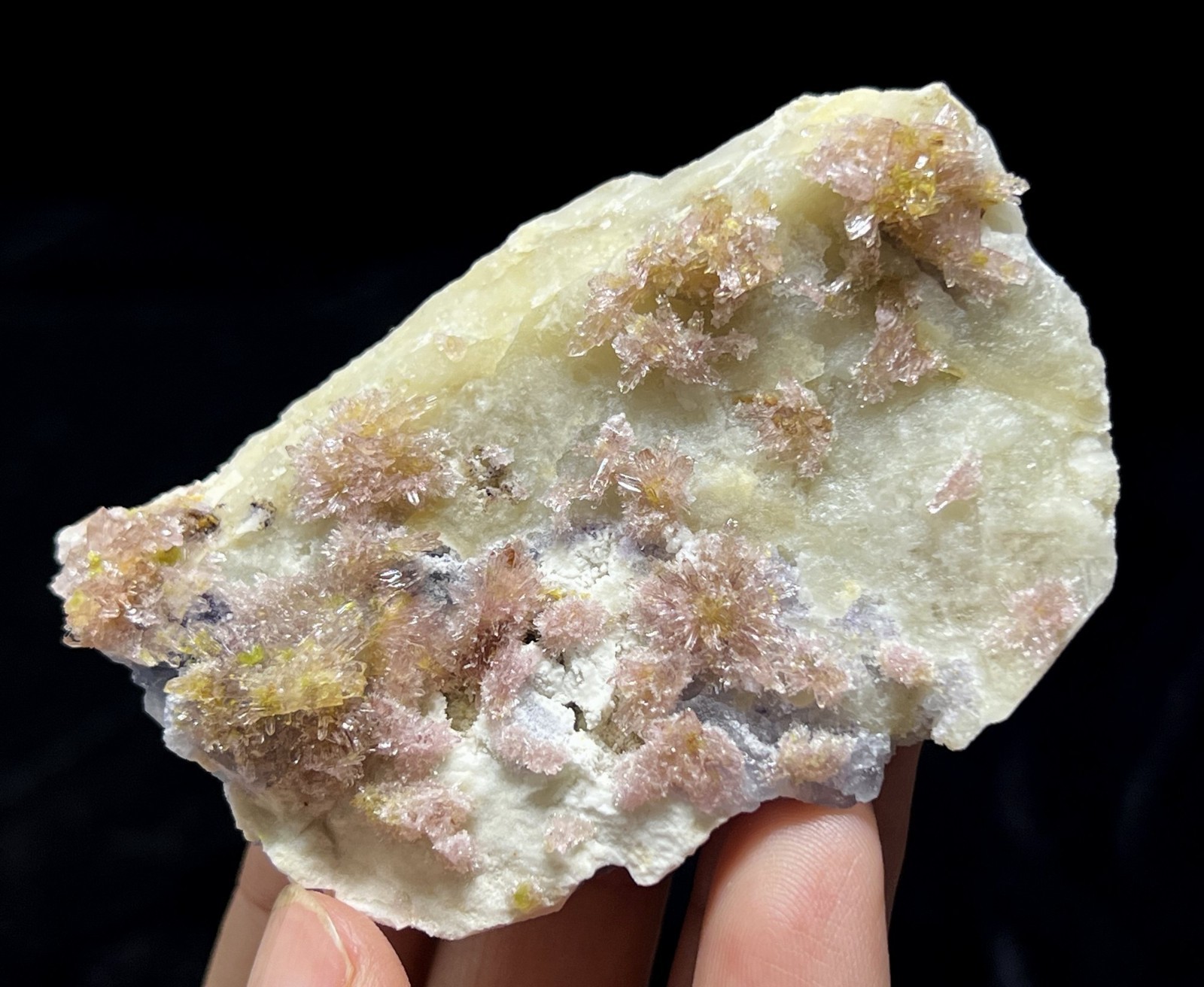 70mm Light Purple Creedite cluster on matrix, NEW FIND Natural Mineral Specimen
