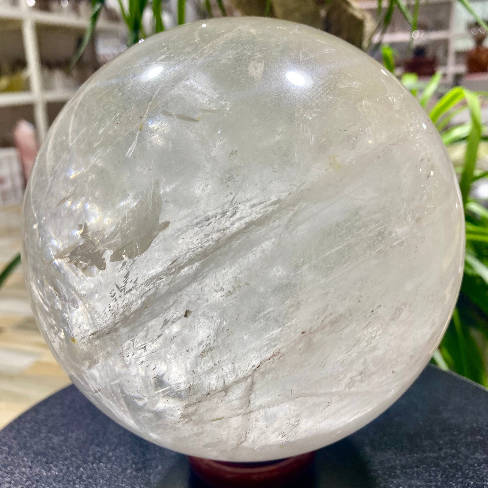 10.8LB white crystal transparent quartz crystal ball Reiki repair