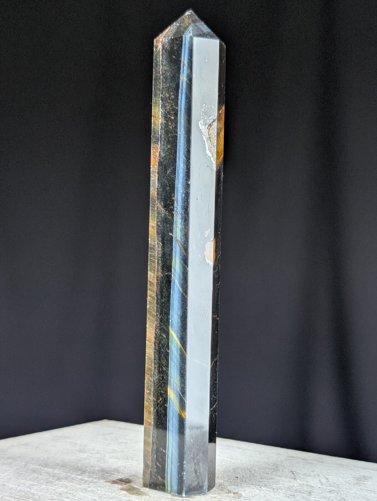Blue Tiger Eye Tower Crystal Gemstone Point Chakra Mineral