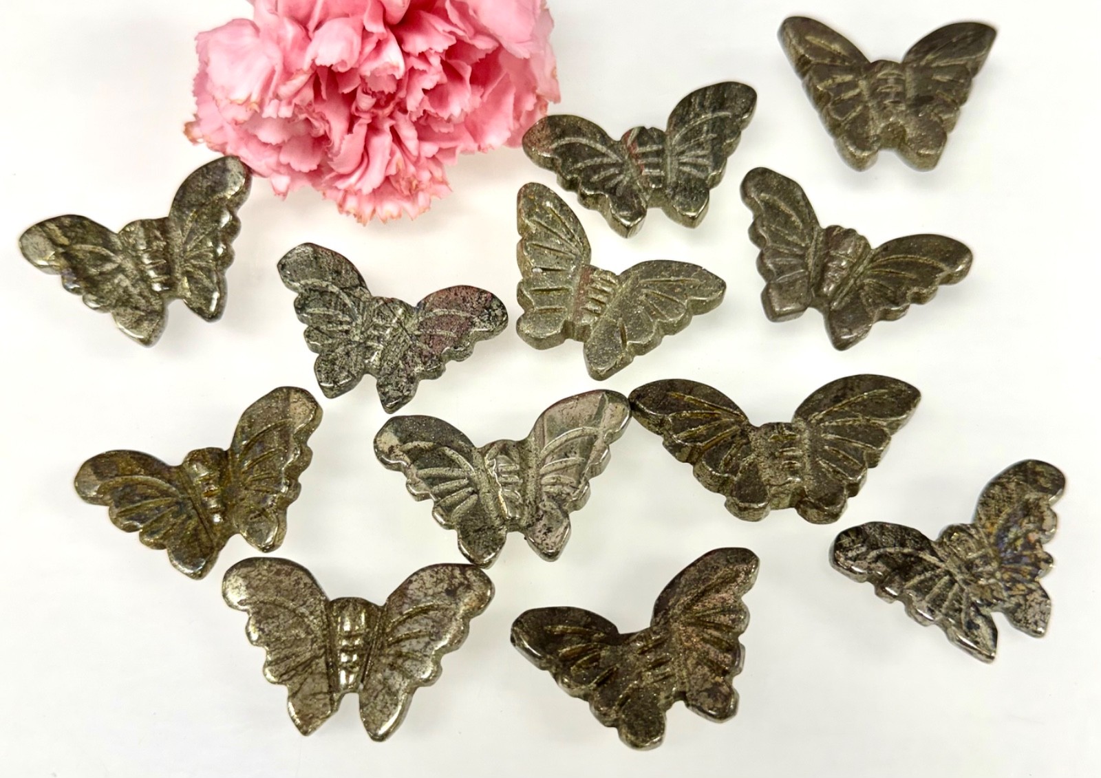 Wholesale Lot 12 Pcs Pyrite Butterfly Natural Crystal Healing Energy