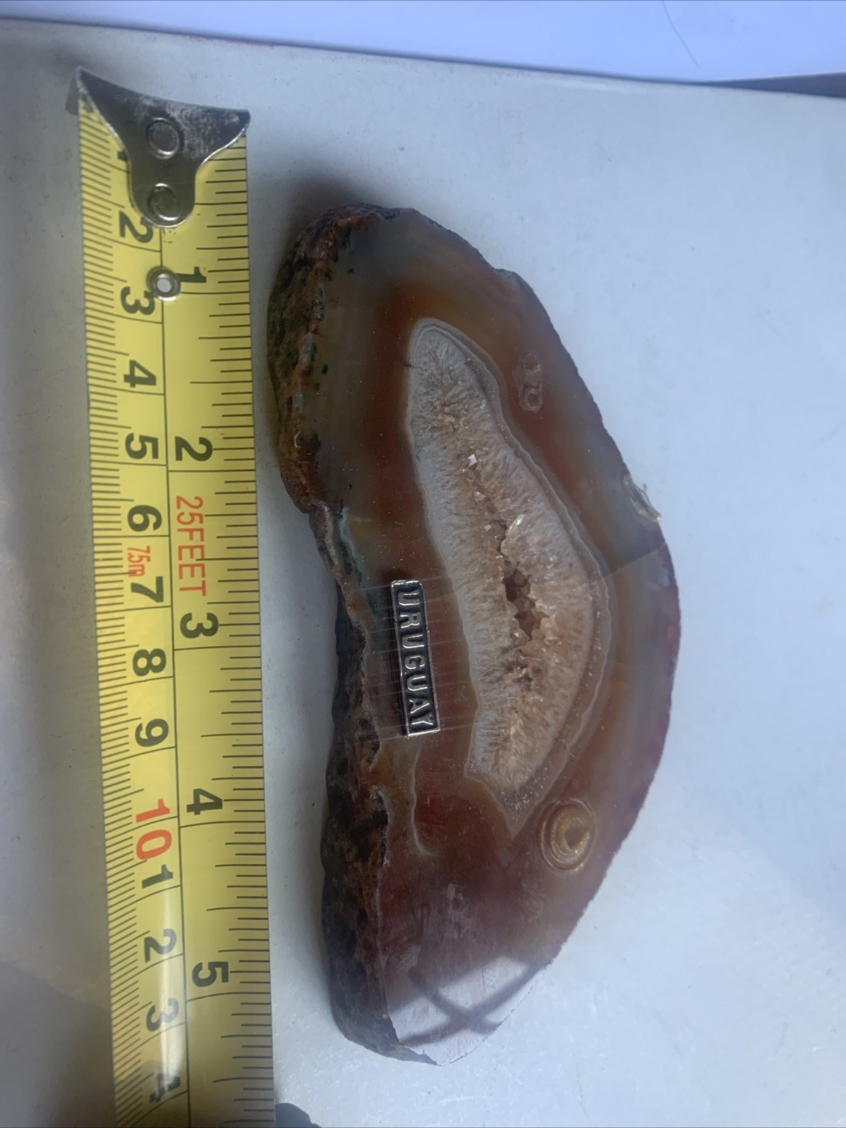 Natural agate slice quartz crystal mineral specimen Stone uruguay desk Weight