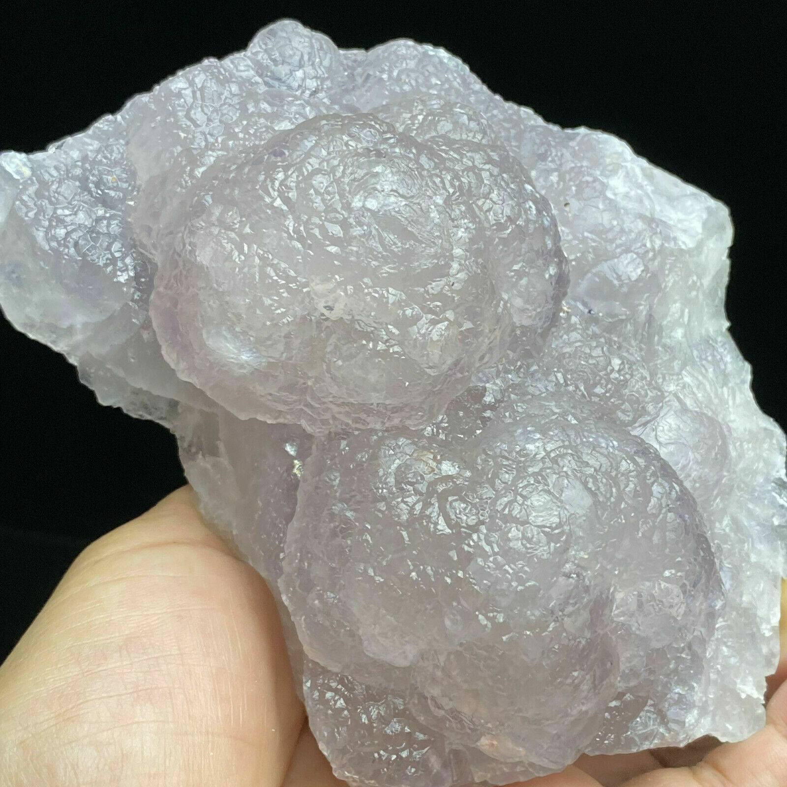 1.6 LB Translucent Purple Spherical/Stepped Fluorite & White Quartz