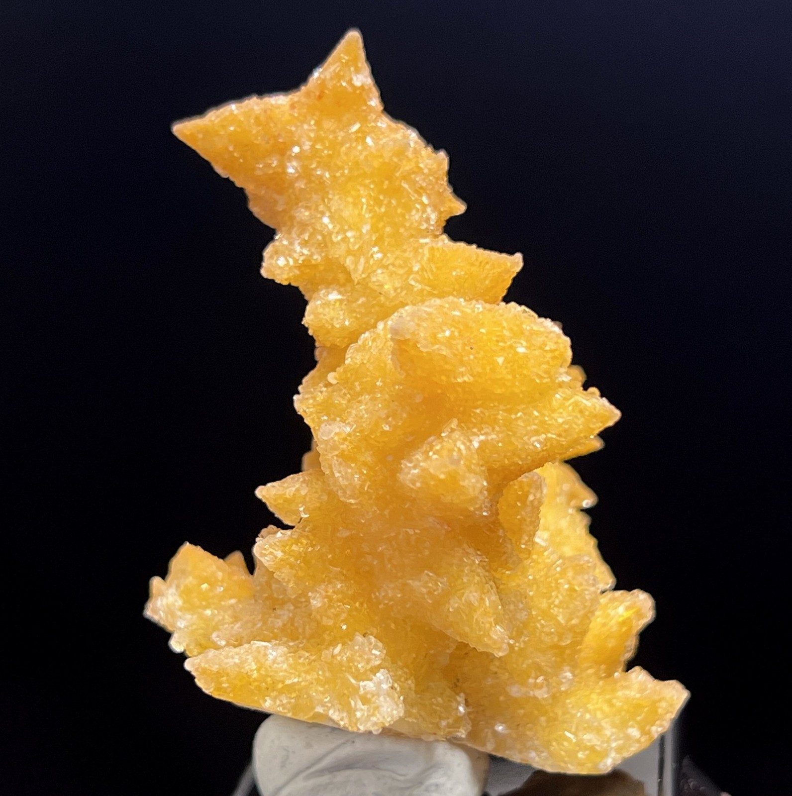 55mm 34g Sparkling Selenite coated Calcite on Stibiconite, Natural Mineral