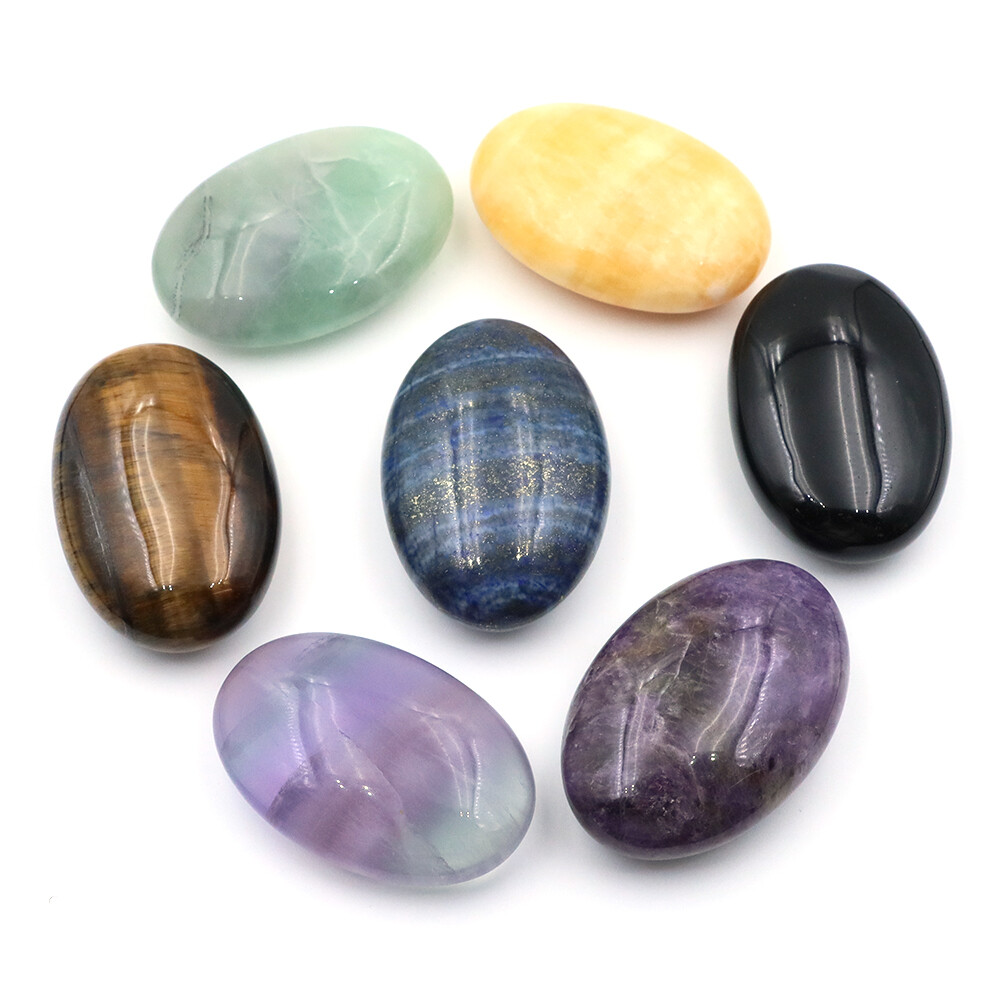 Natural Crysta Palm Stone Reiki Healing Oval Pocket Palm Worry Stone Home Decor
