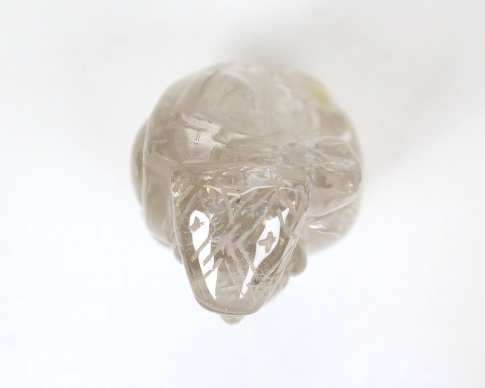 Carved Rock Quartz Crystal Statue Figurine 3.5 Inch Height Transparent Vintage