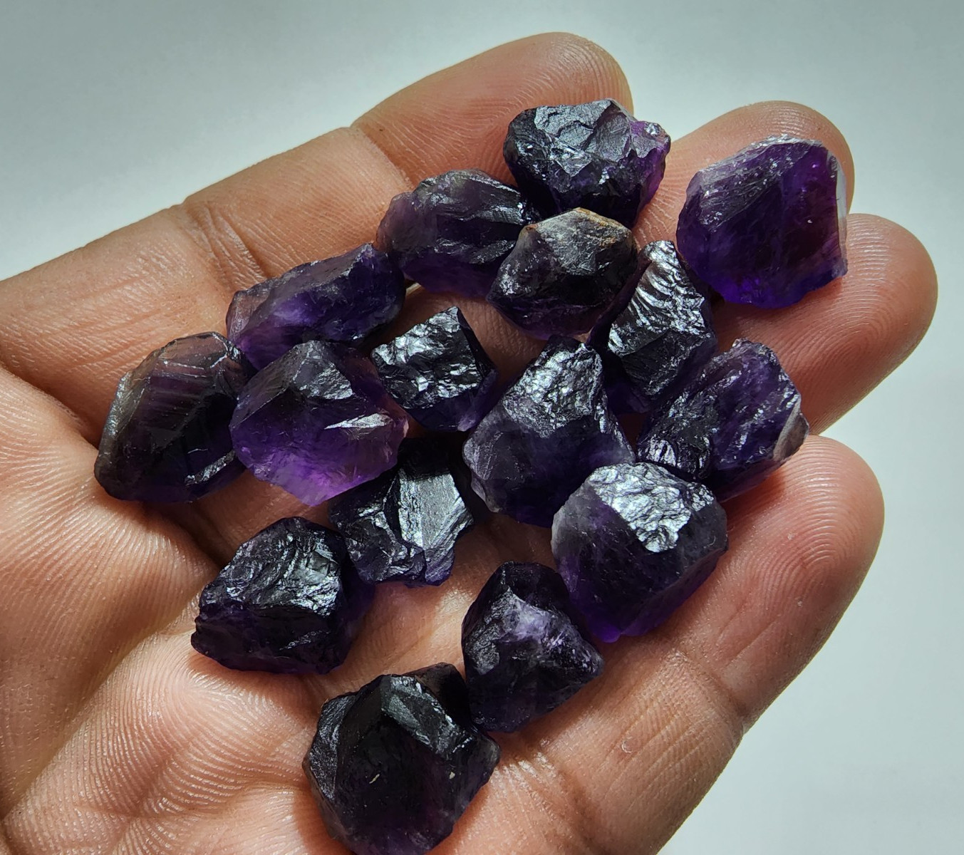 16 Pcs African Purple Amethyst Rough Gemstone Raw Size 14-17 MM Crystal Stones