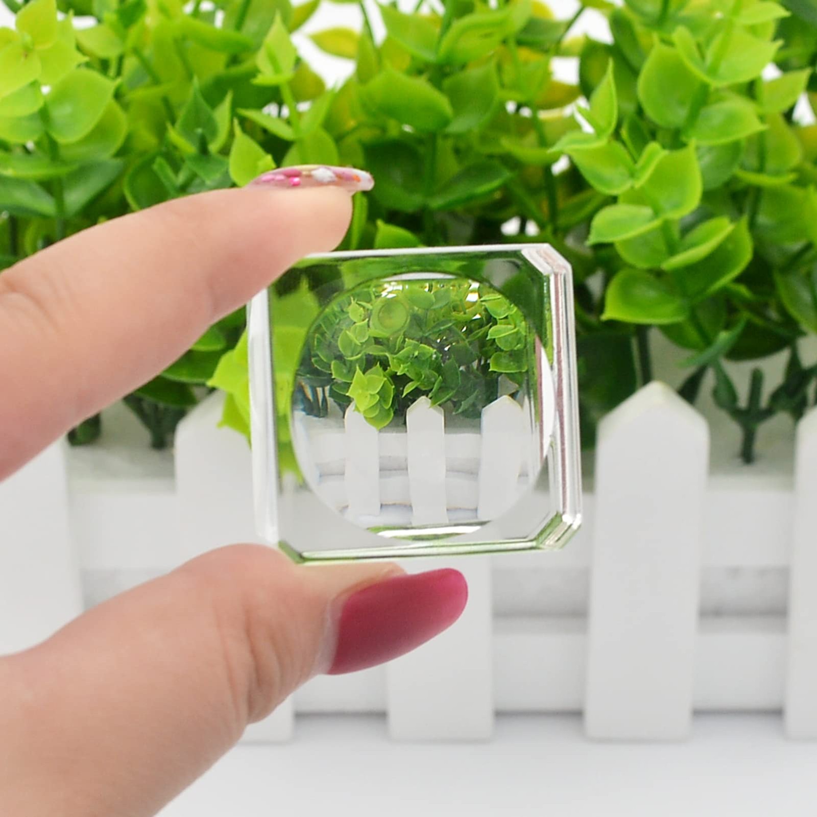 A Pair 35mm Square Crystal Ball Stand, Clear Crystal Base Display 60mm to 90m…