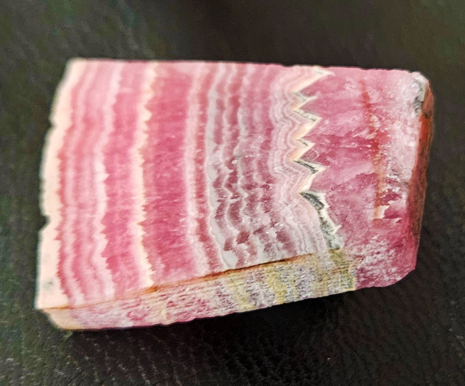 Rhodrochrosite Stalactite “Fan” Slice – Argentina#2