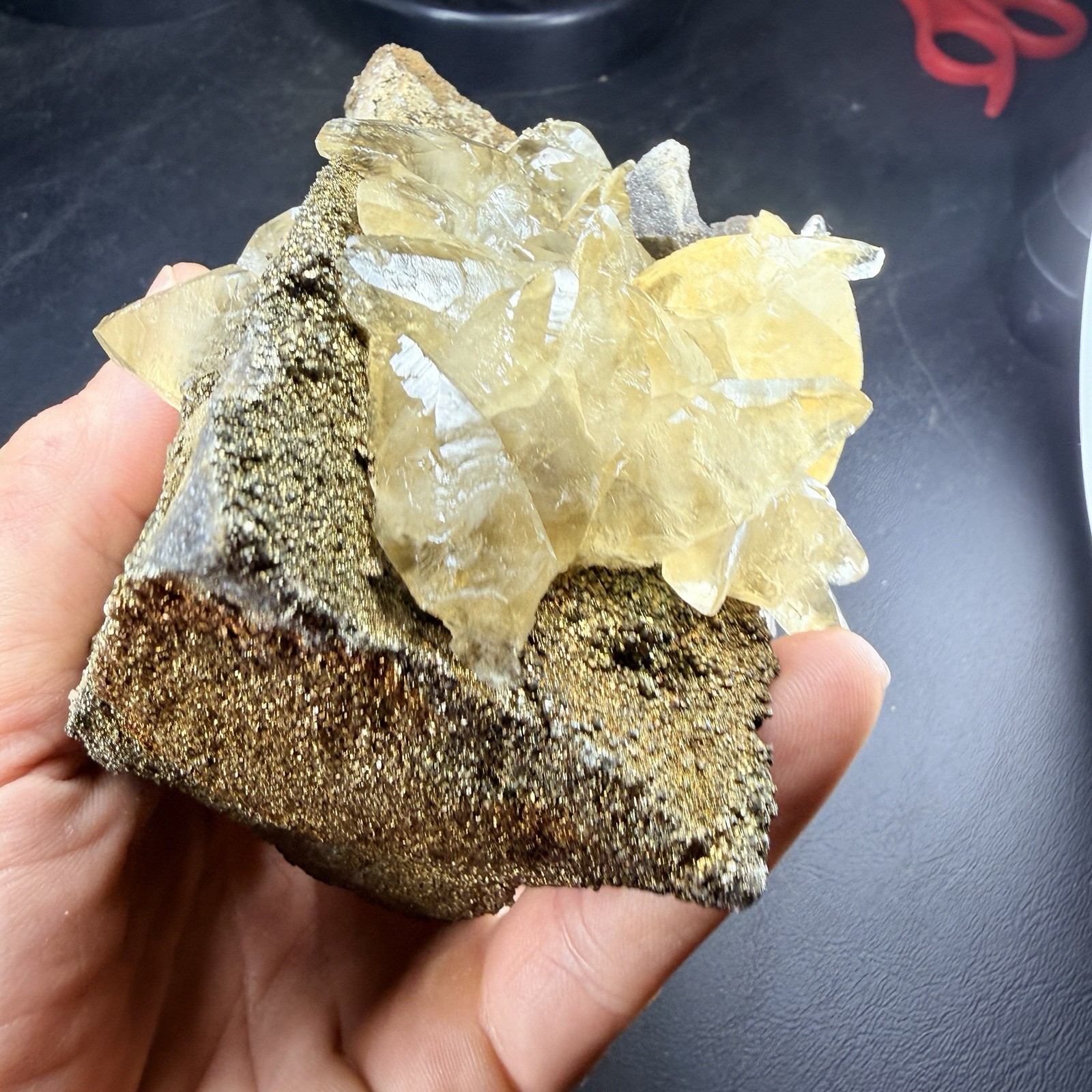 Calcite Crystals Iridescent Chalcopyrite on Matrix / Missouri *Video
