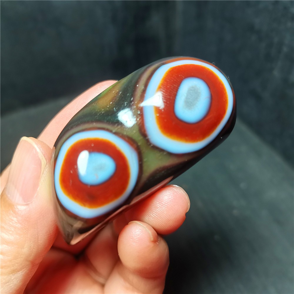 Rare 58.6G Natural Inner Mongolia Gobi Eye Agate Crystal Healing WYY4049