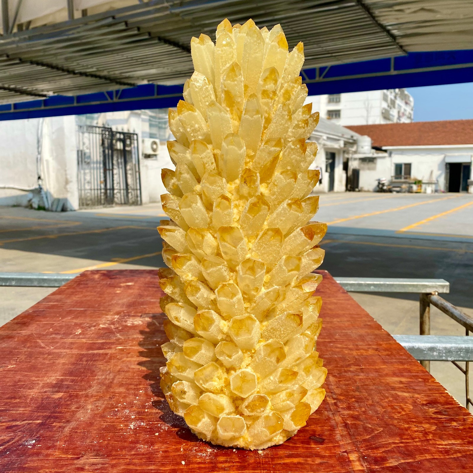 22.69LB New Find Yellow Phantom Crystal Quartz Cluster Mineral Specimen Healing