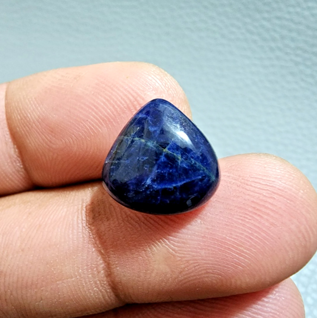 8 Crt Adorable Rare Pear Shape African Sodalite Cabochon Loose Gemstone Jewelry