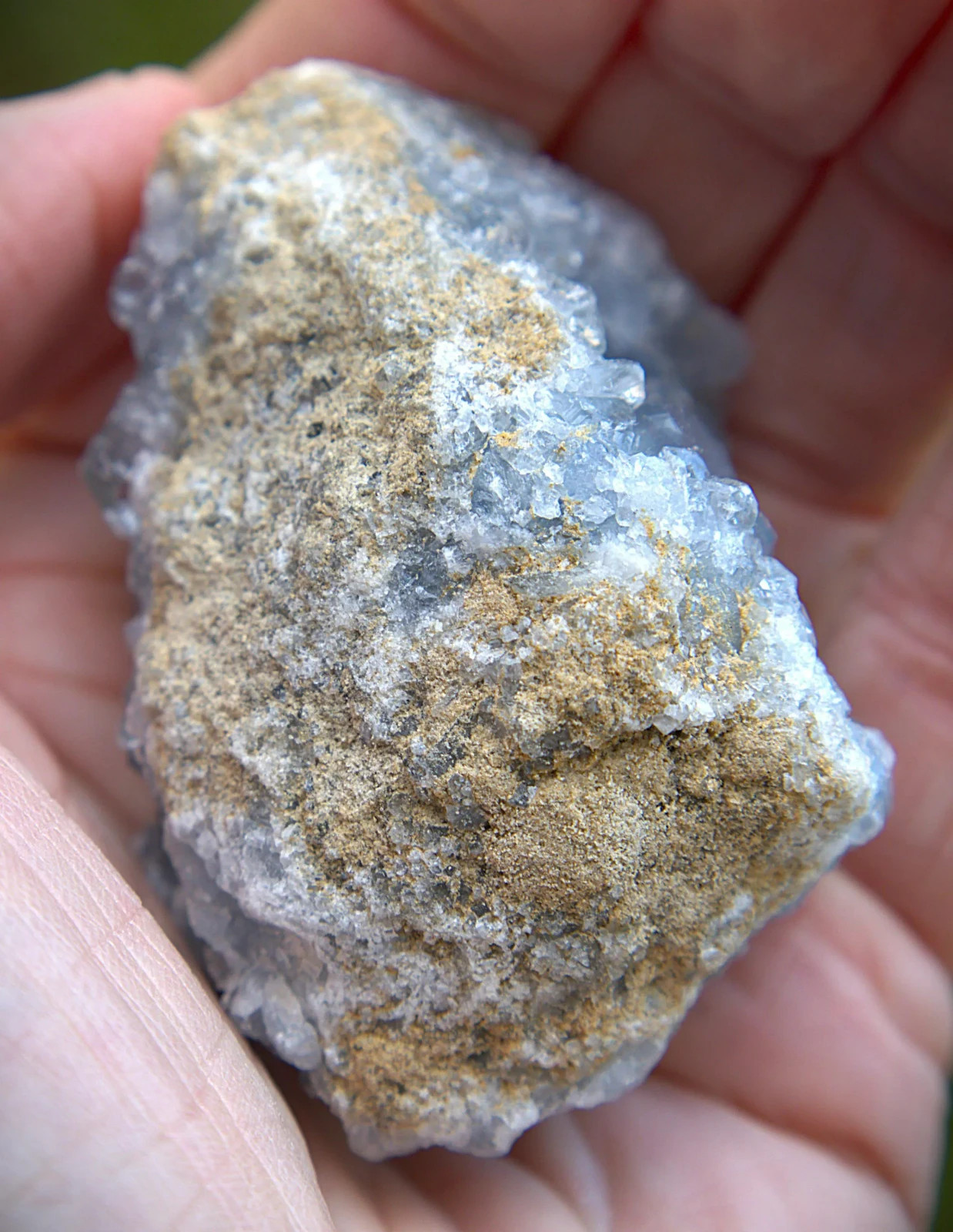 Blue Celestite Geode Cluster: Natural Healing Crystal (8.9oz, 2.75x2in)