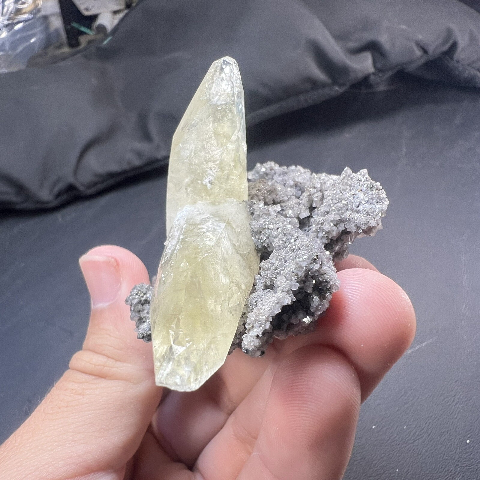 Calcite Crystal with Chalcopyrite Dolomite Matrix / Missouri