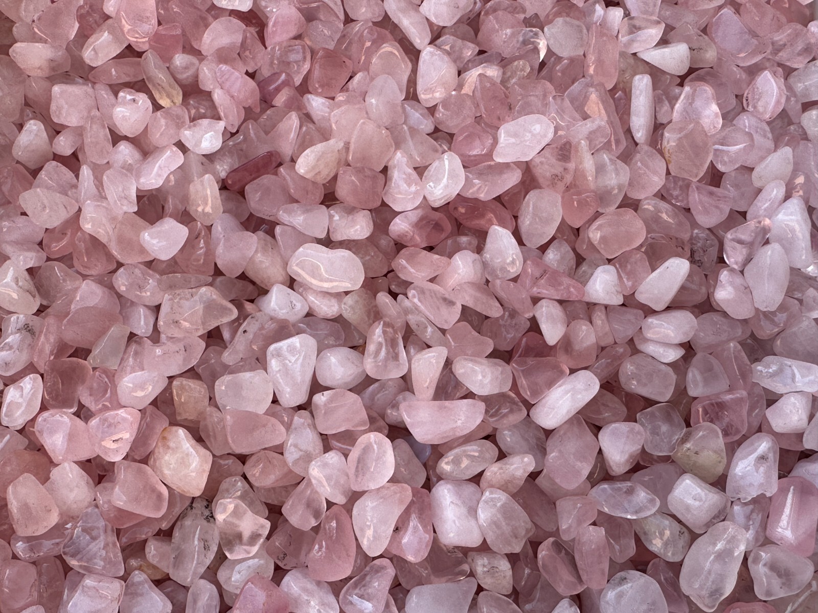 Grade A++ Rose Quartz Semi Tumbled Gemstone Large Chips 9-16mm, Wholesale Bulk