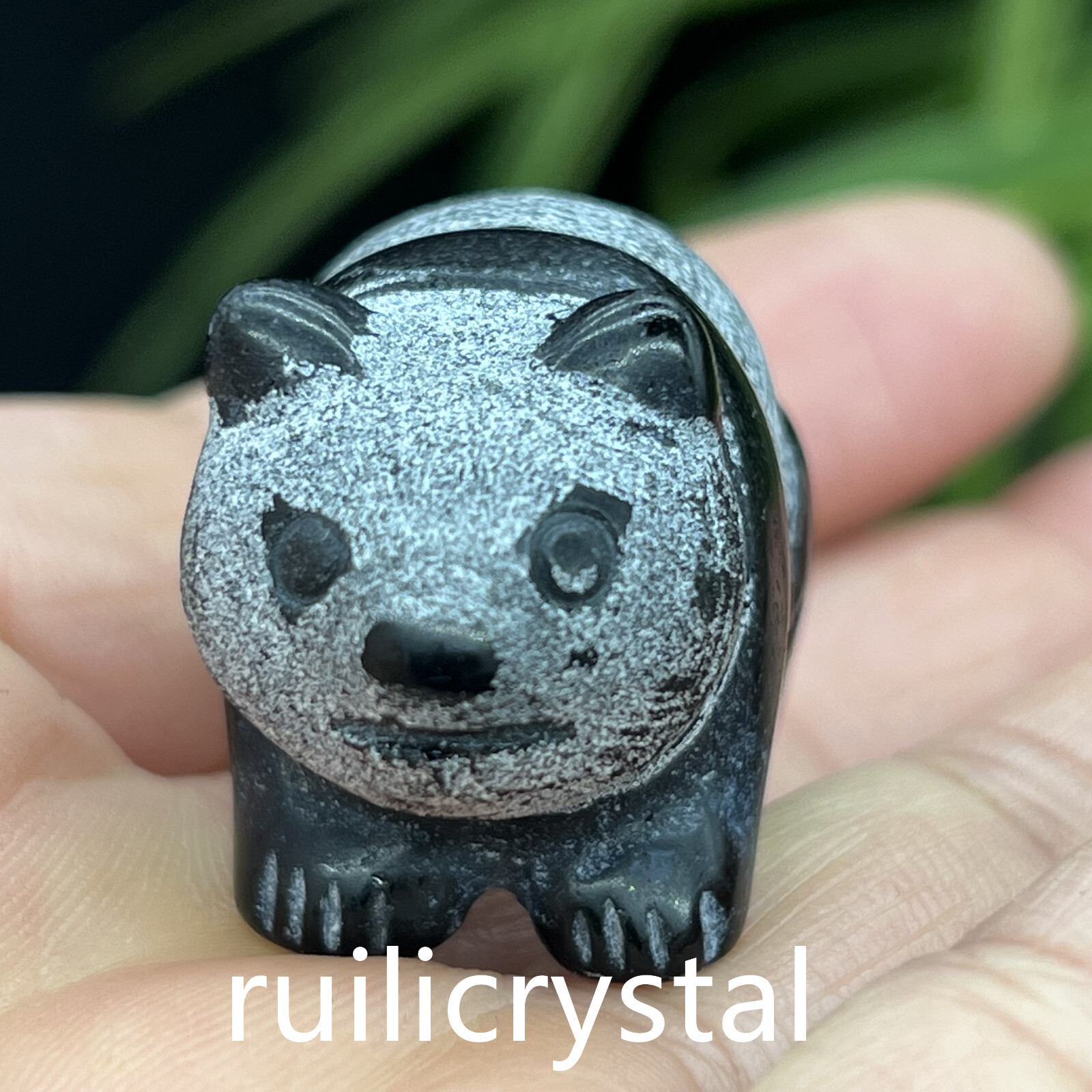 1pc Natural Obsidian Quartz Carved panda skull Crystal Healing 1.5inch