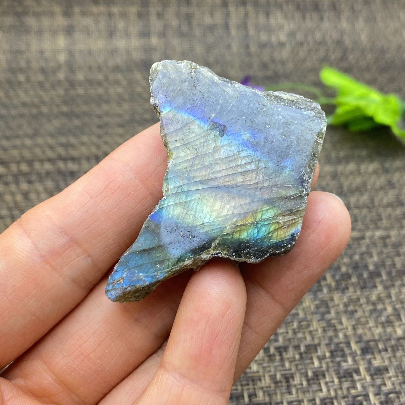 3Pcs Top Labradorite Crystal Stone Rough Mineral Specimen Healing 121.8g