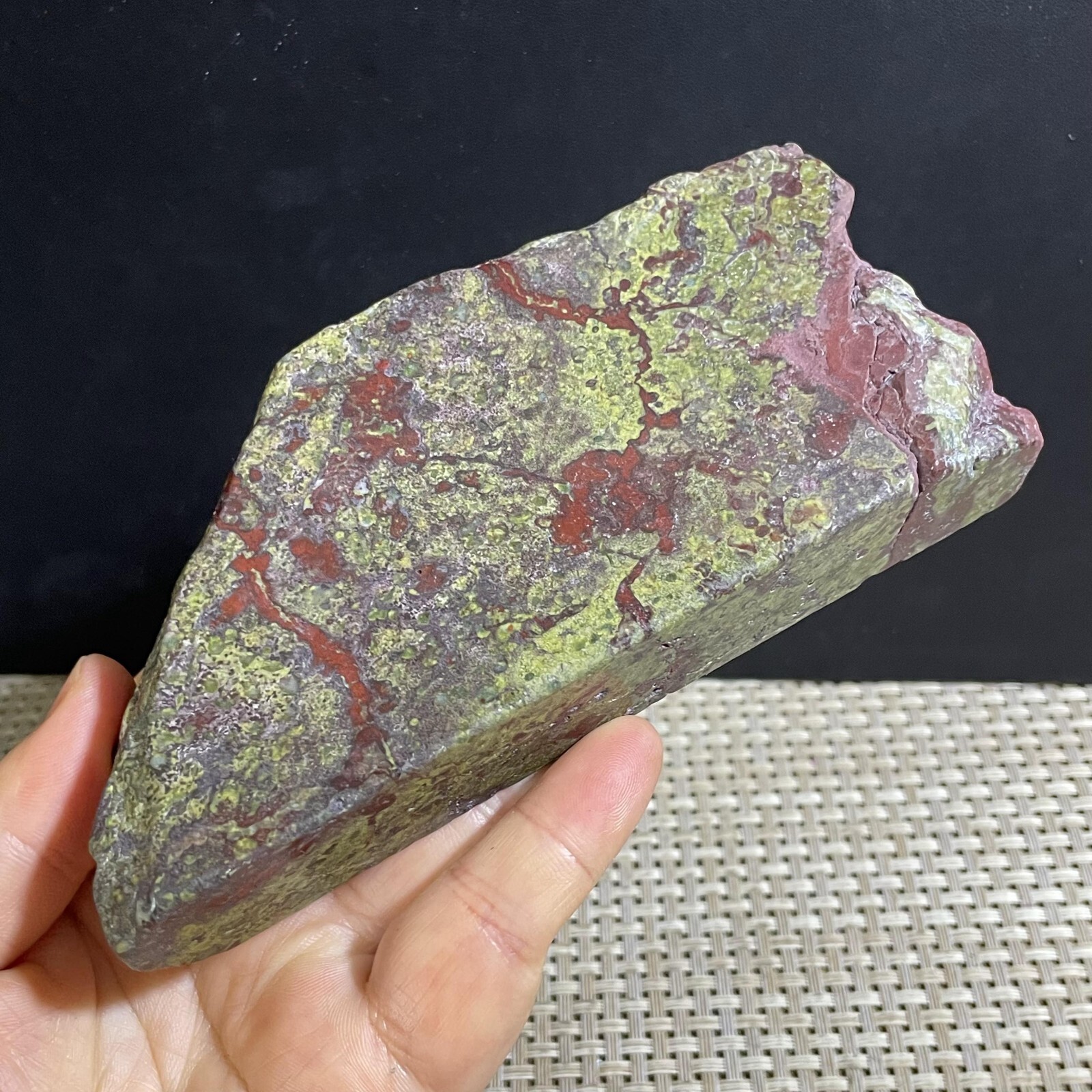 501g Raw dragon blood stone Jasper Rough polished Crystal gemstone slab
