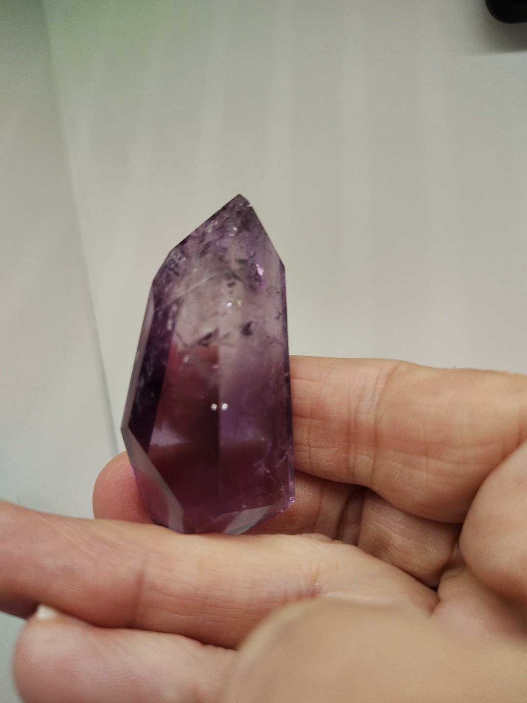 Beautiful Translucent Purple Fluorite Crystal Point From Brazil