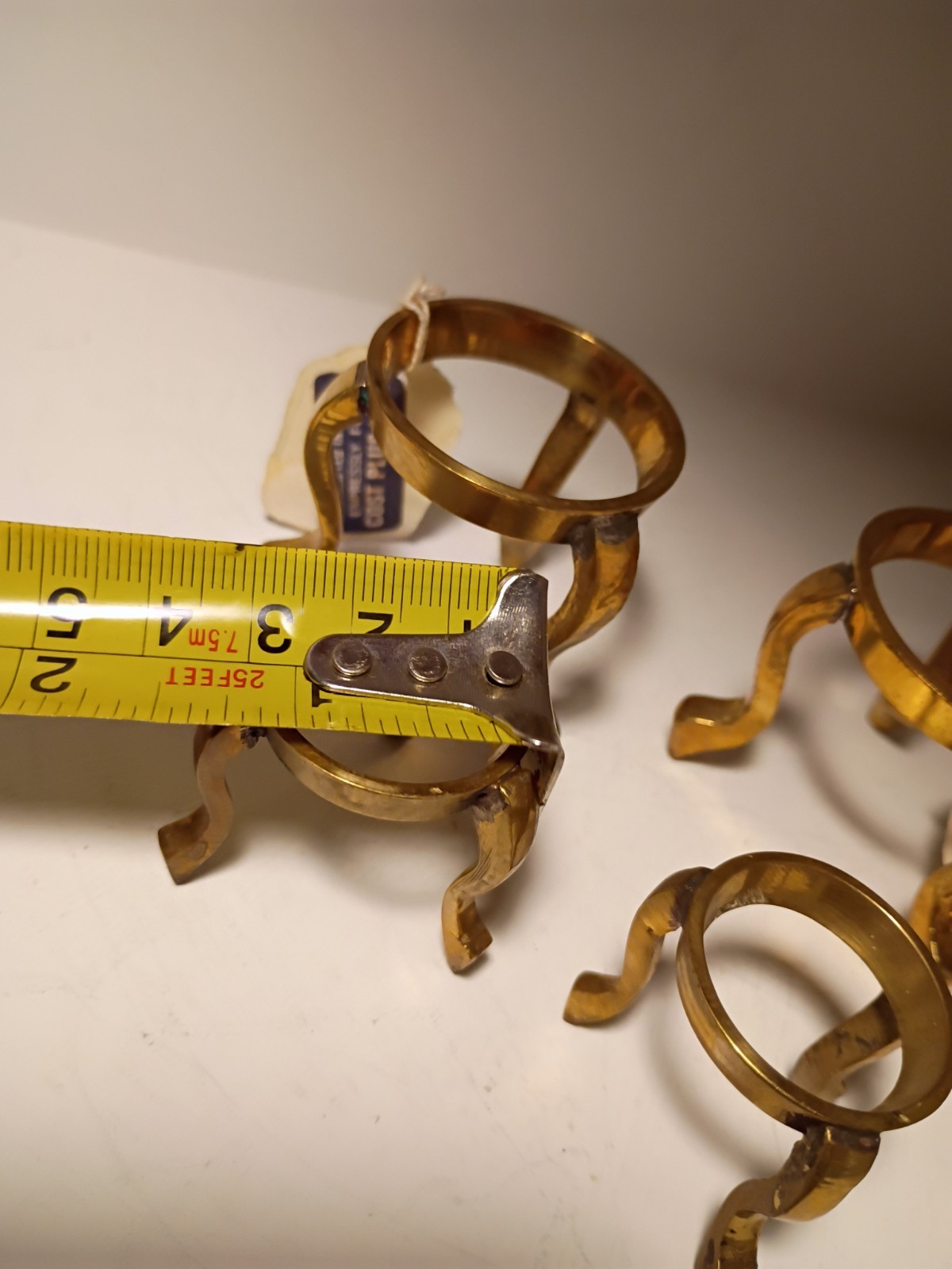 Vintage Solid Brass Egg Holder Stand Set Of 6 3 Large 3 Small Some Tags India