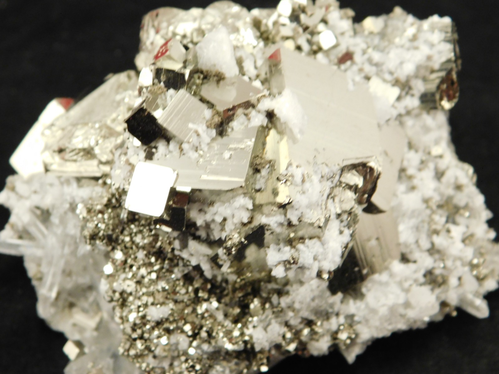 Larger! SUPER Nice PYRITE Crystal CUBE Cluster with Quartz Peru 297gr