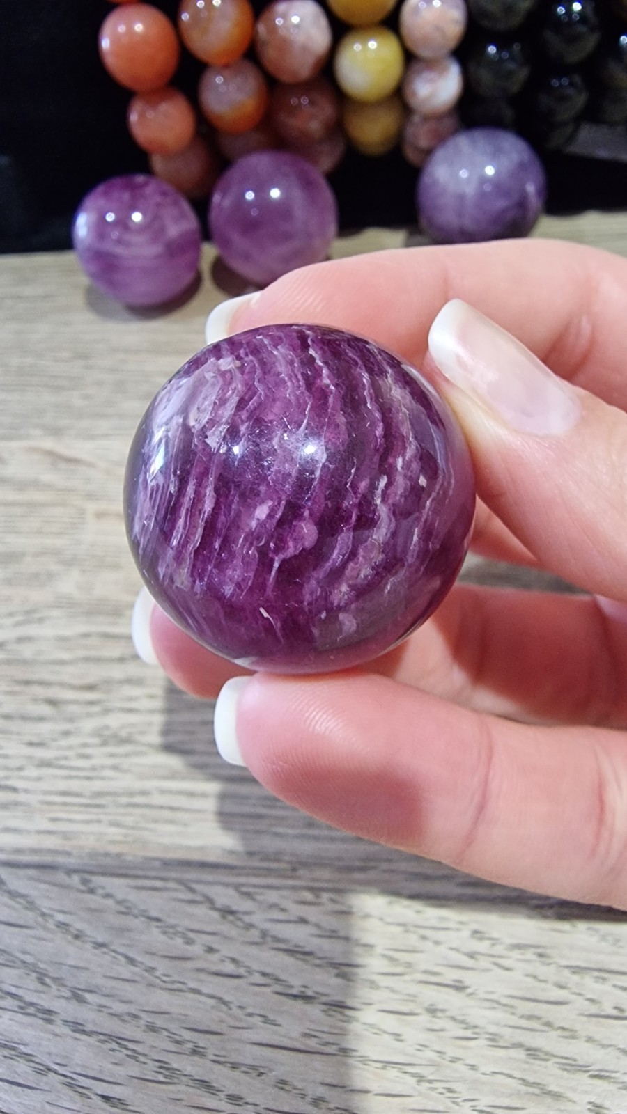 Fluorite Crystal Sphere Approx 32.4mm-33.0mm and 56g-62g Free Holder