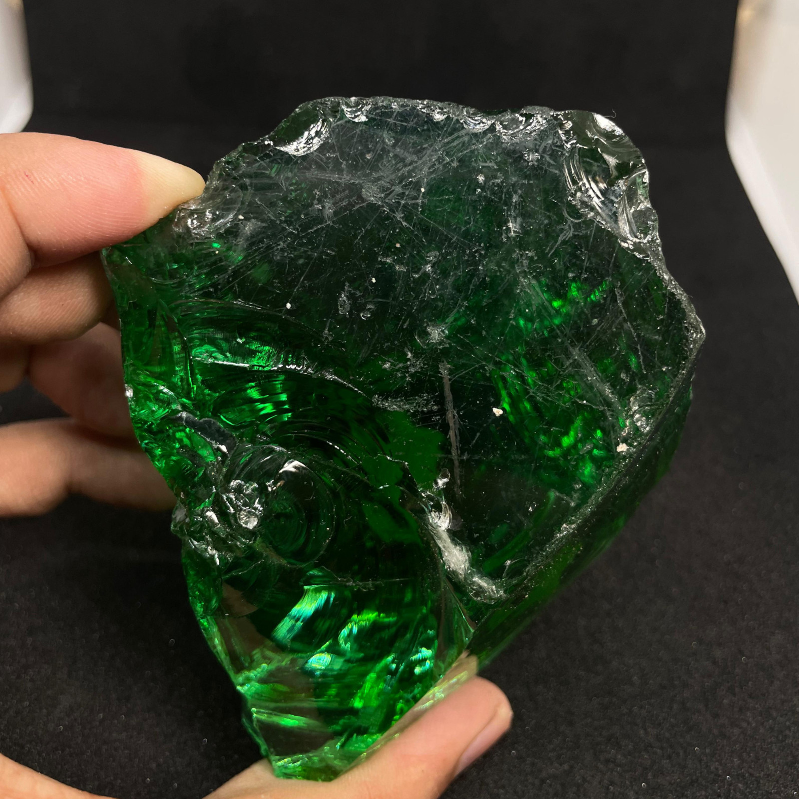 Premium Large Raw Green Obsidian Stone 1050-1200 CT– Crystal for Home Décor