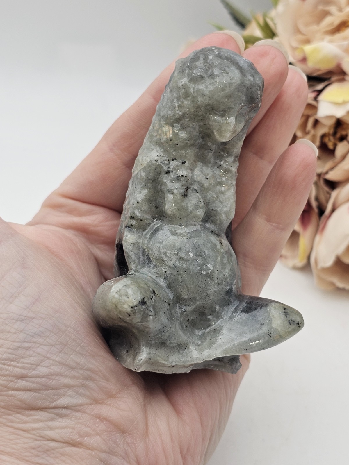 ✨️SALE✨️ Labradorite Mother Earth Crystal Gaia Carving 159g Lab 7.6 x5.3 x 4.4cm