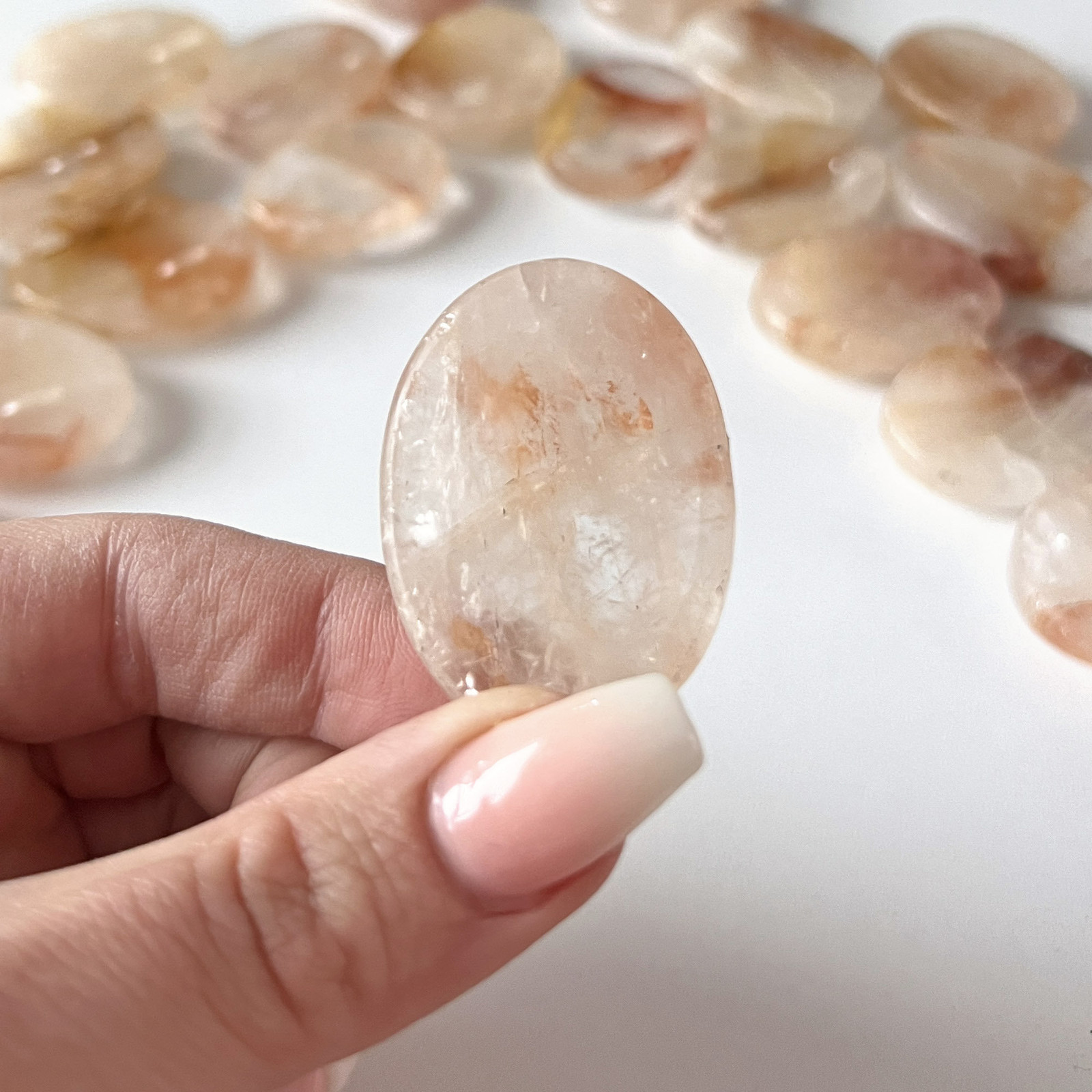 Fire Quartz Worry Stone | Hematoid Quartz | Vitality | Self-Worth | Confidence |