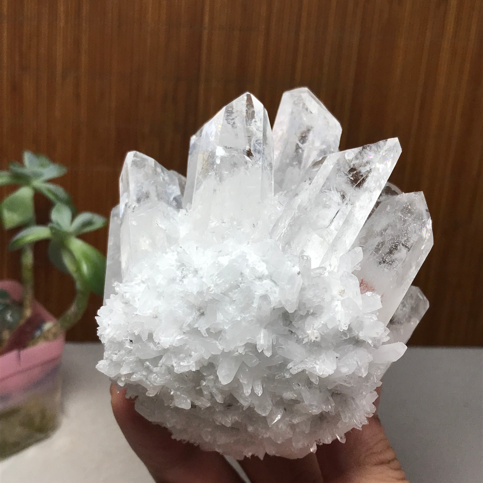 94mm Natural white quartz Crystal ore Silicon Crystal Cluster 540g A1827