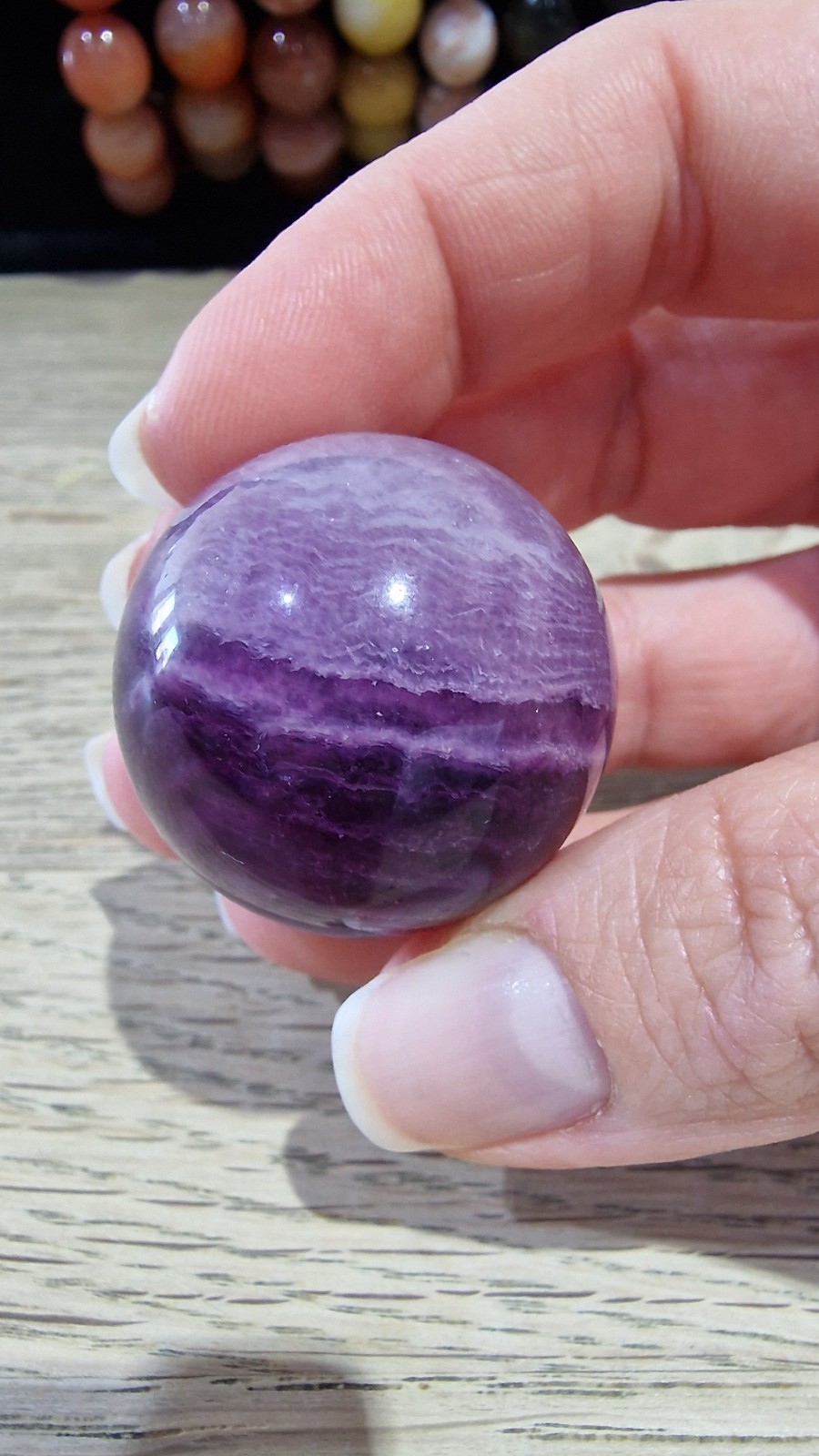 Fluorite Crystal Sphere Approx 32.4mm-33.0mm and 56g-62g Free Holder