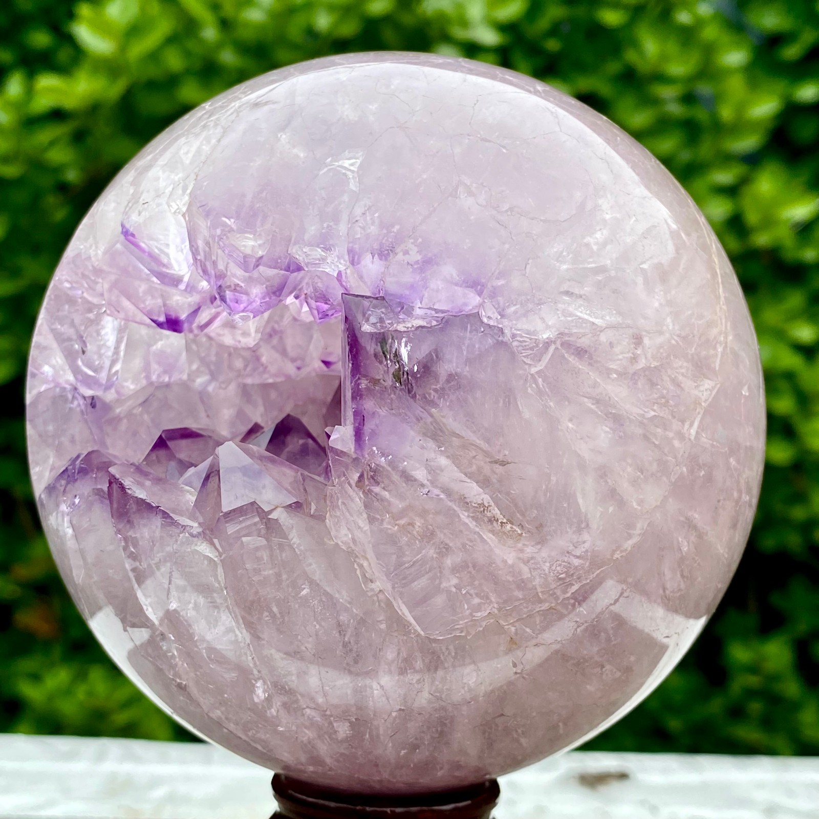 4.4LB Amethyst Agate Sphere Polished Healing Crystal Ball Home Feng Shui Ornam