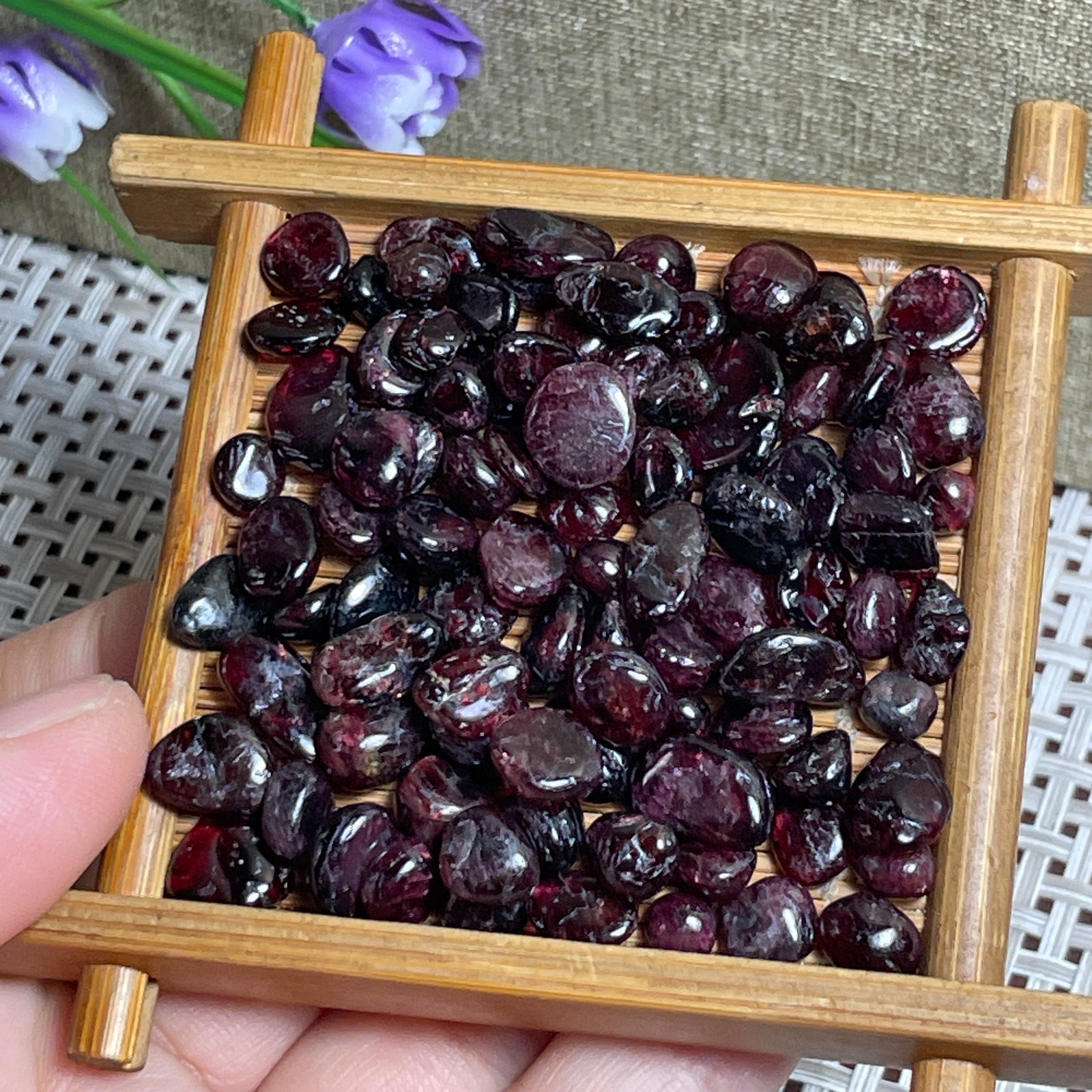 45 grams Red Garnet stone Rough Polished Stone Mineral crystal Specimen new c845