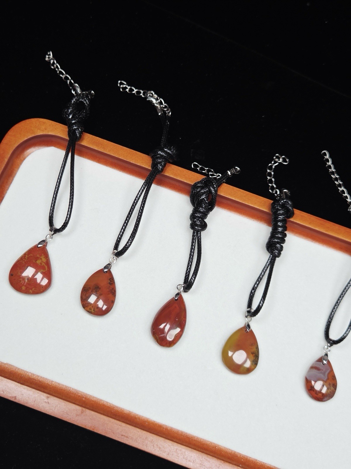 Vibrant Red Agate Teardrop Charm Set | Natural Healing Crystal Jewelry DIY