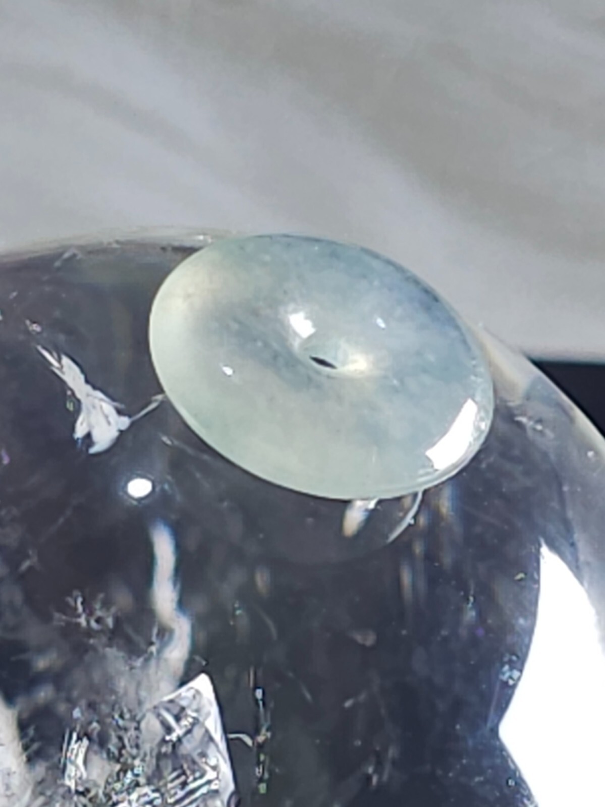 15mm Jade Pi Disc Pendant | Icy Green Donut Bead | Semi-Translucent 1.84g