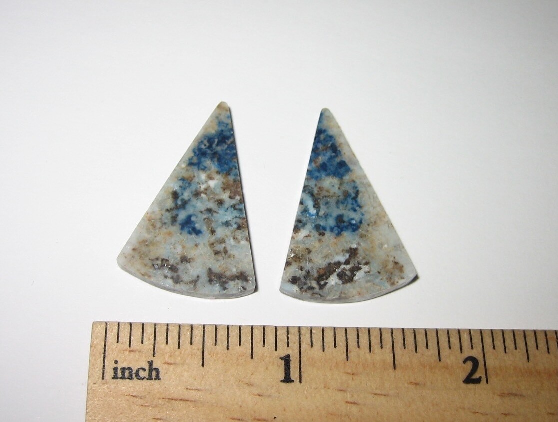 2pc POLISHED 29mm x 18mm SCORZALITE CRYSTAL STONE CABOCHON PAIR USA 6.7grams *7