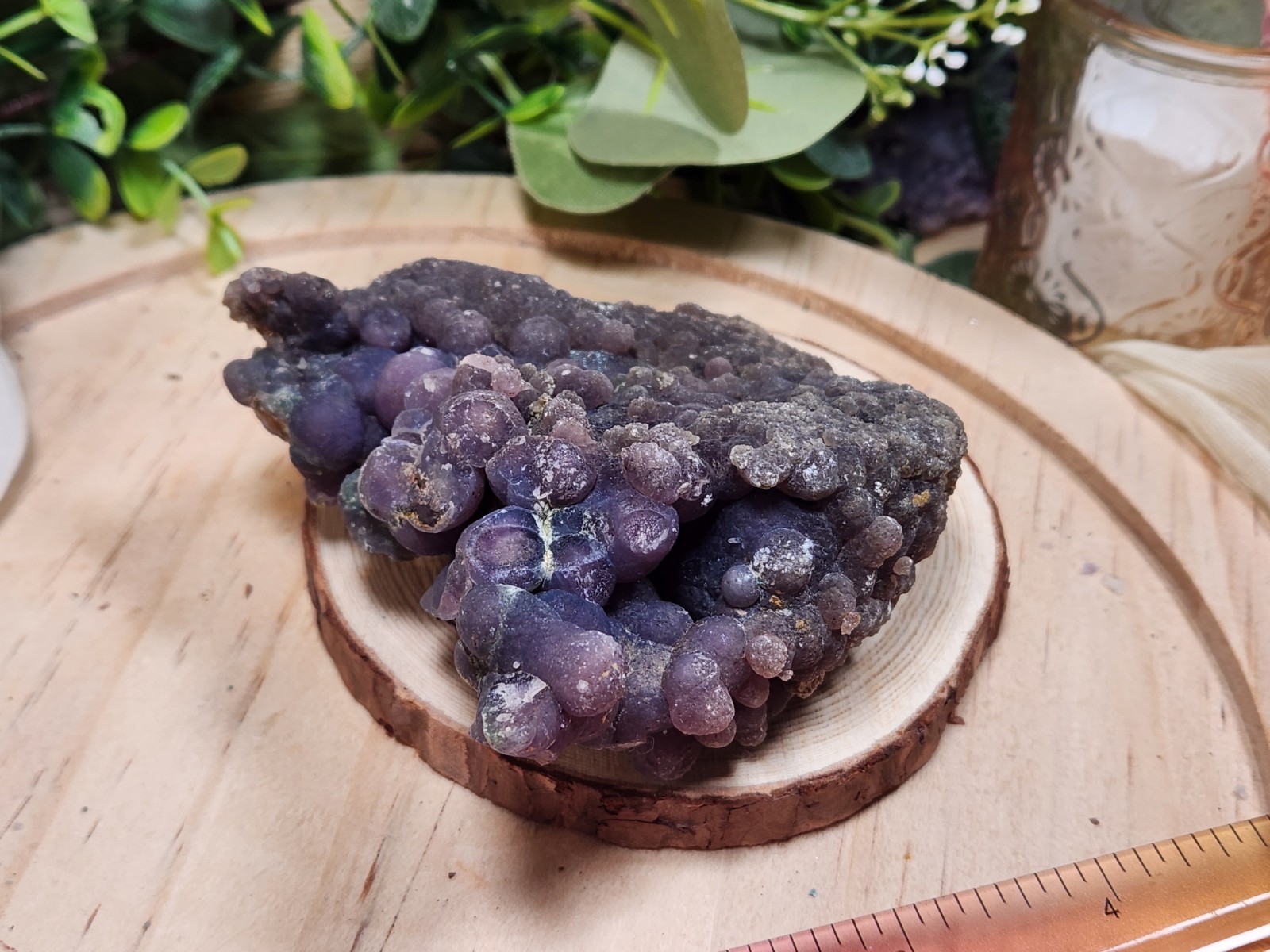 236g Large Purple Grape Agate Crystal Cluster, Botryoidal Chalcedony, INDONESIA