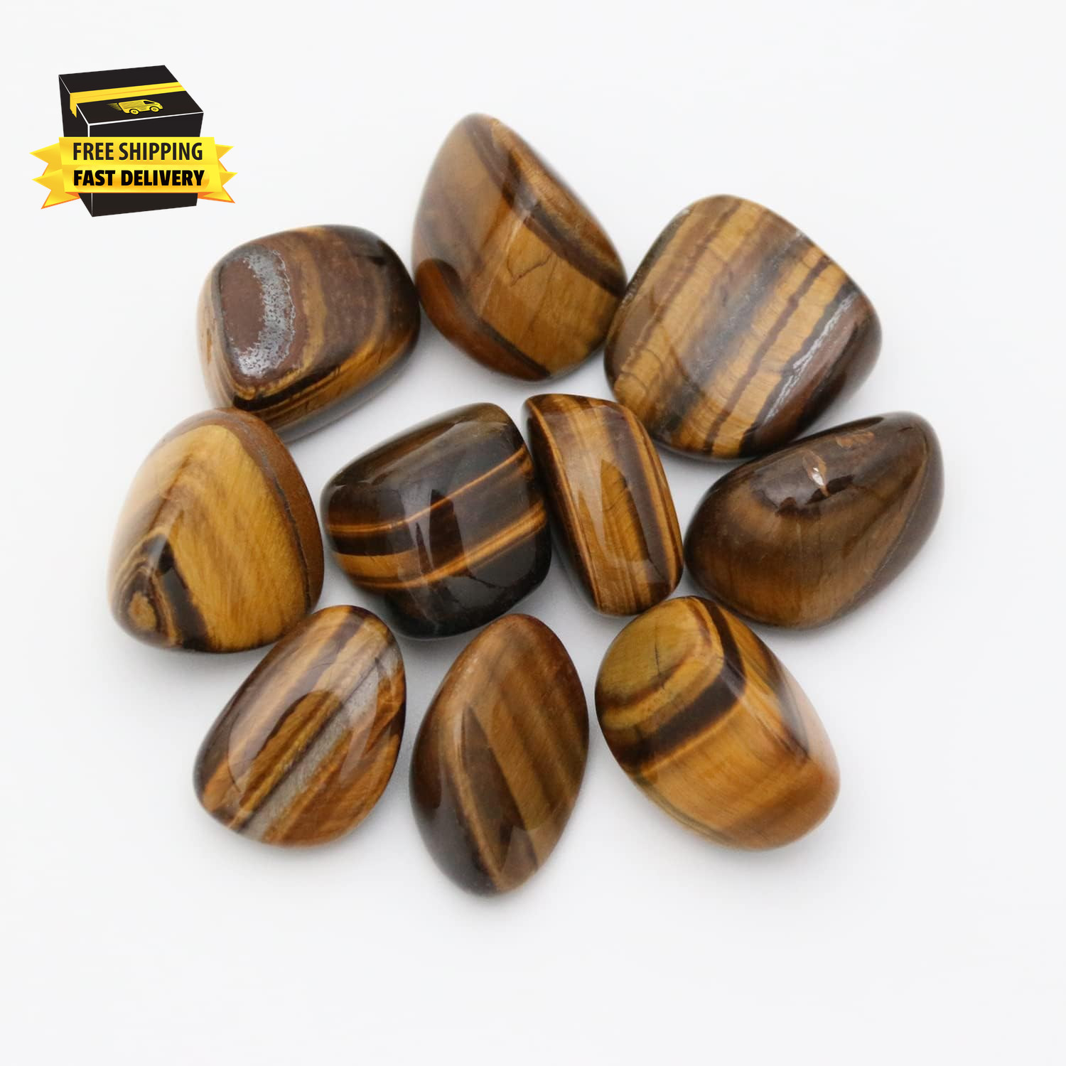 Tumbled Polished Natural Tiger’S Eye Stones, Crystals and Healing Stones Quartz